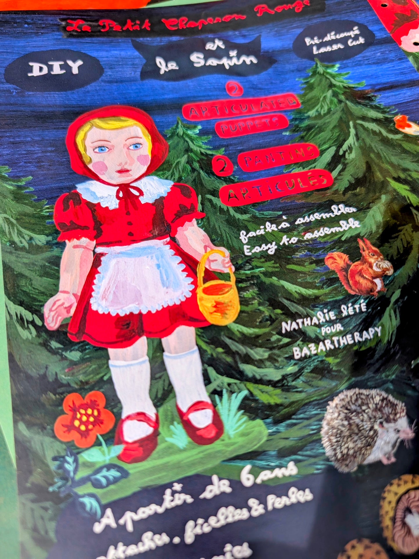 Little red in the woods articulated puppets