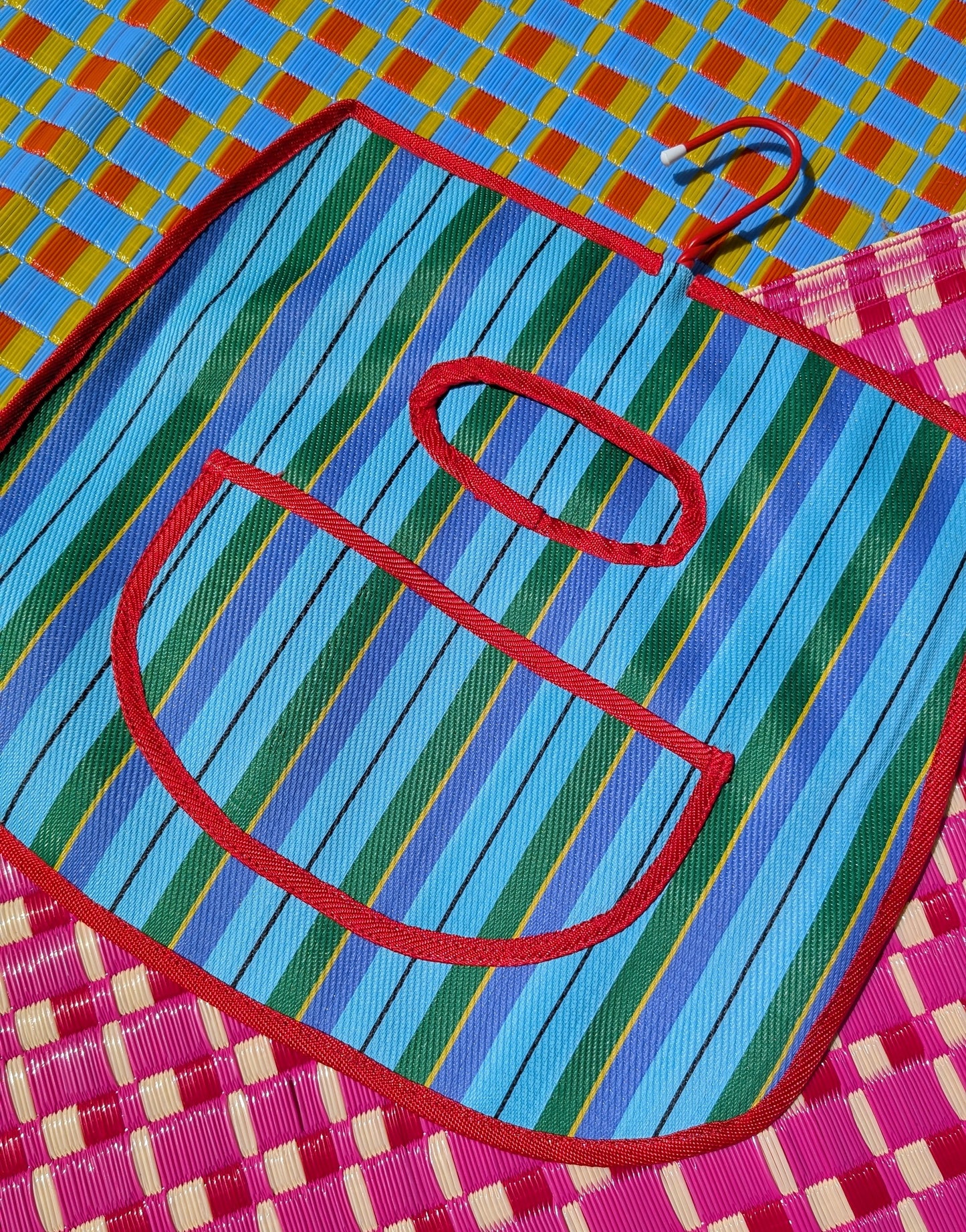 Recycled striped plastic peg bag