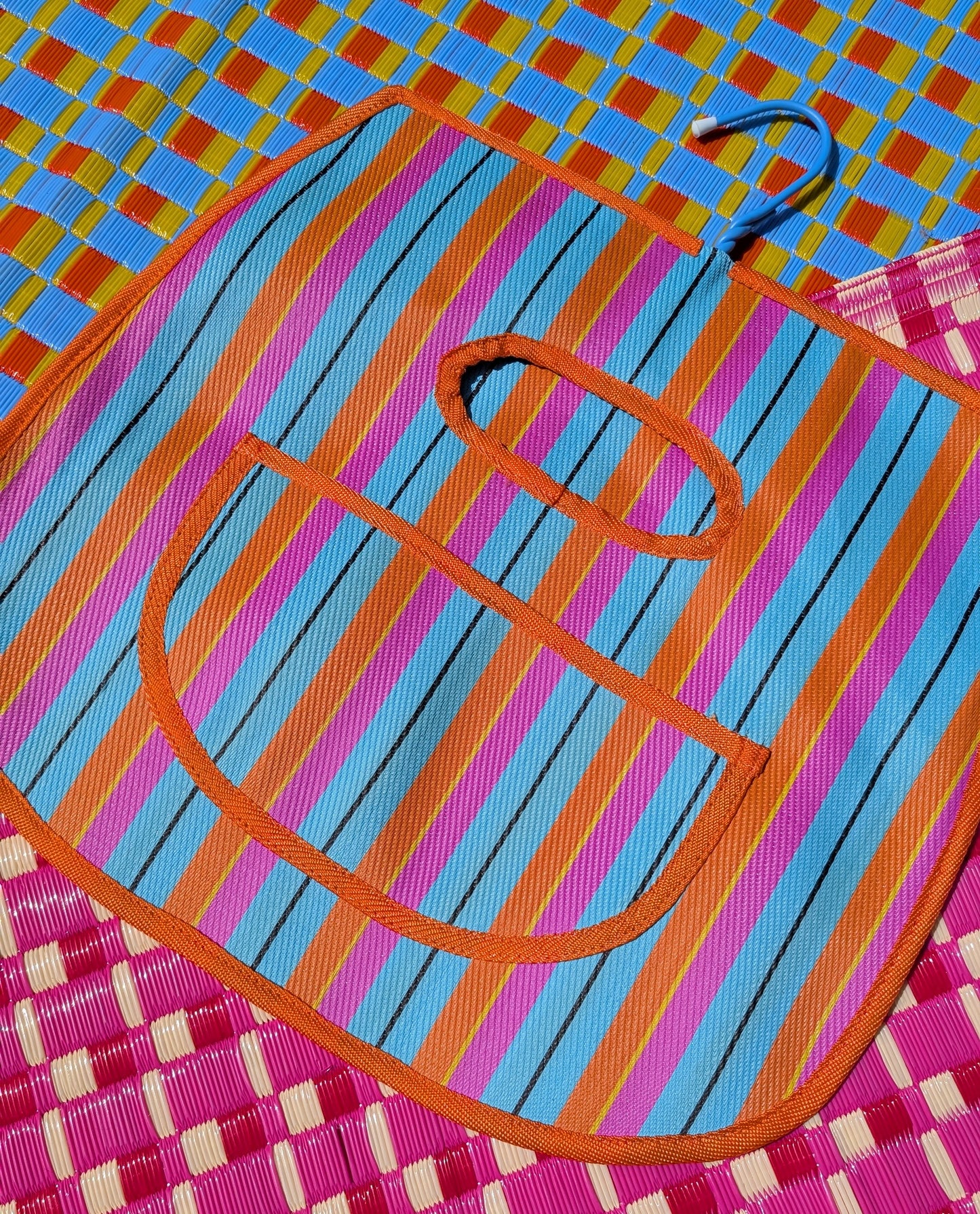 Recycled striped plastic peg bag