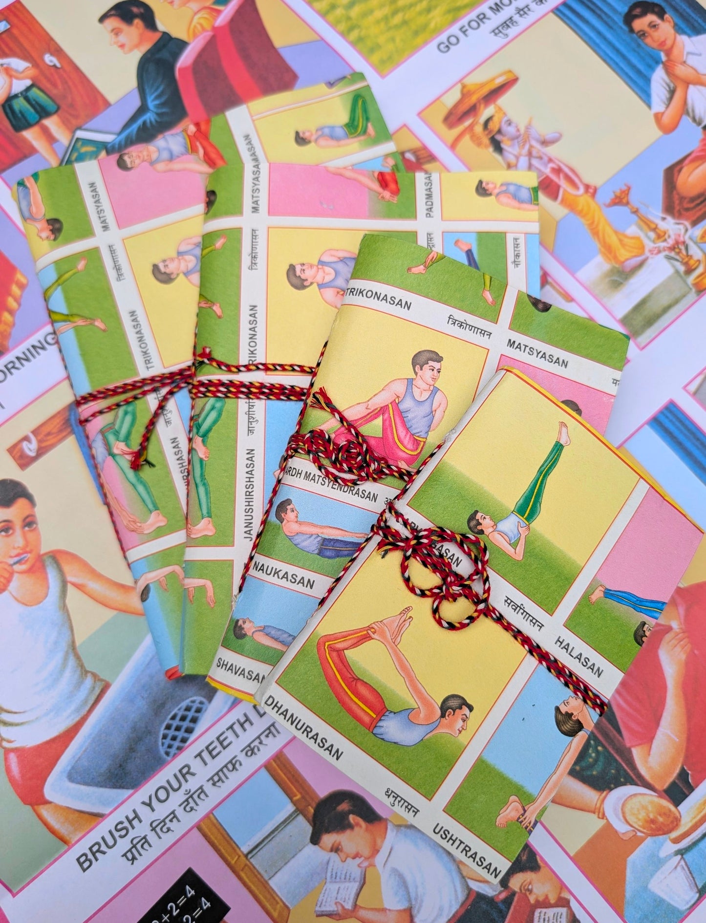 Handmade rag paper notebooks - yoga