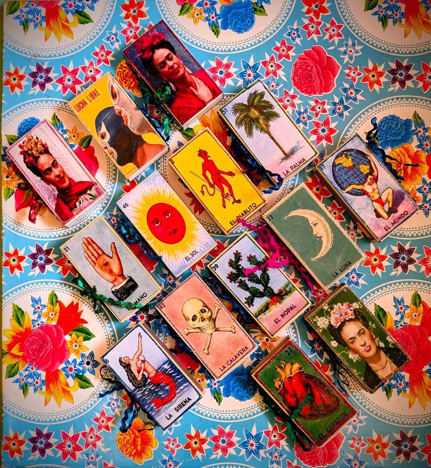 Large Mexican and vintage graphic matchboxes