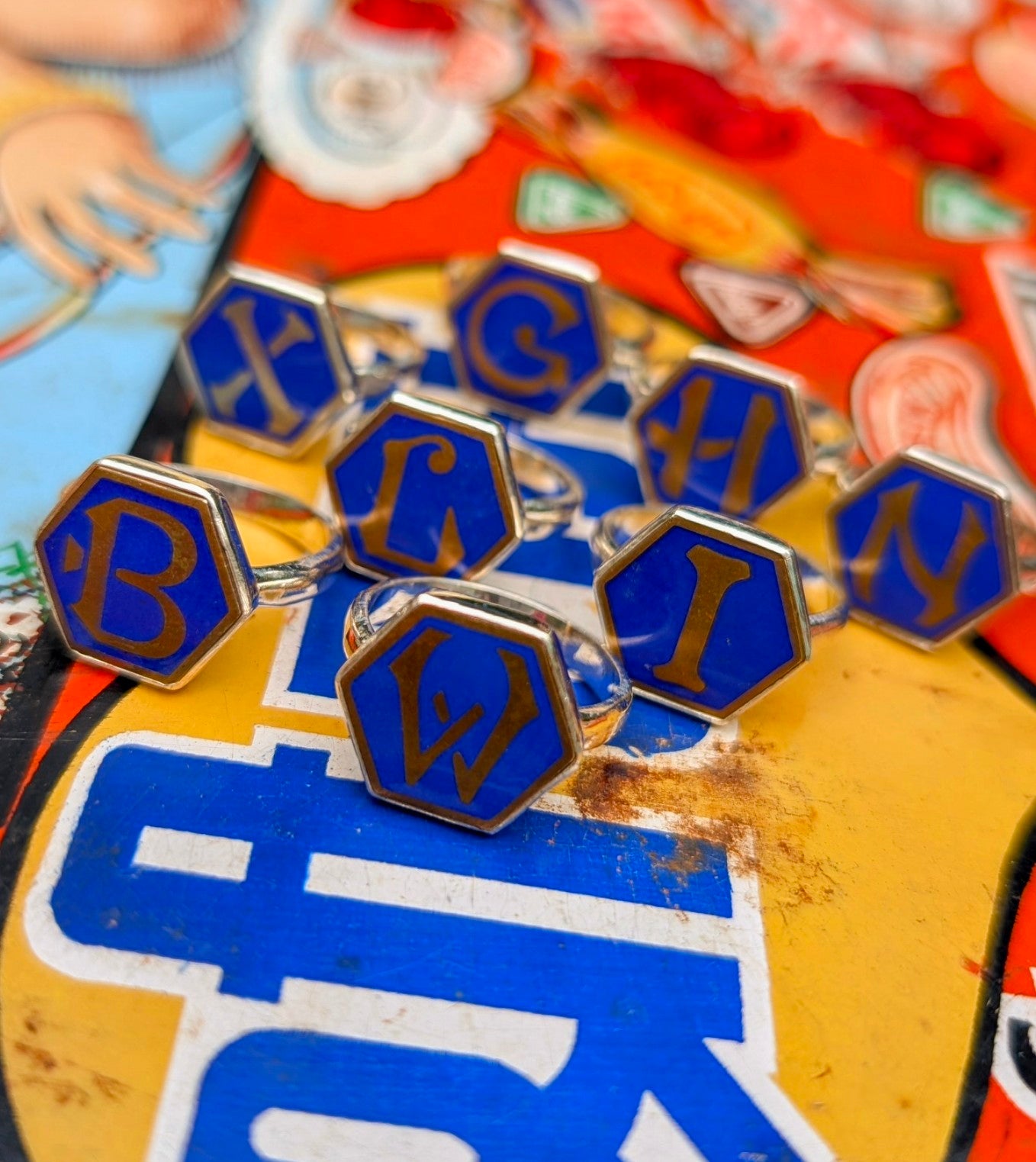 vintage initial rings