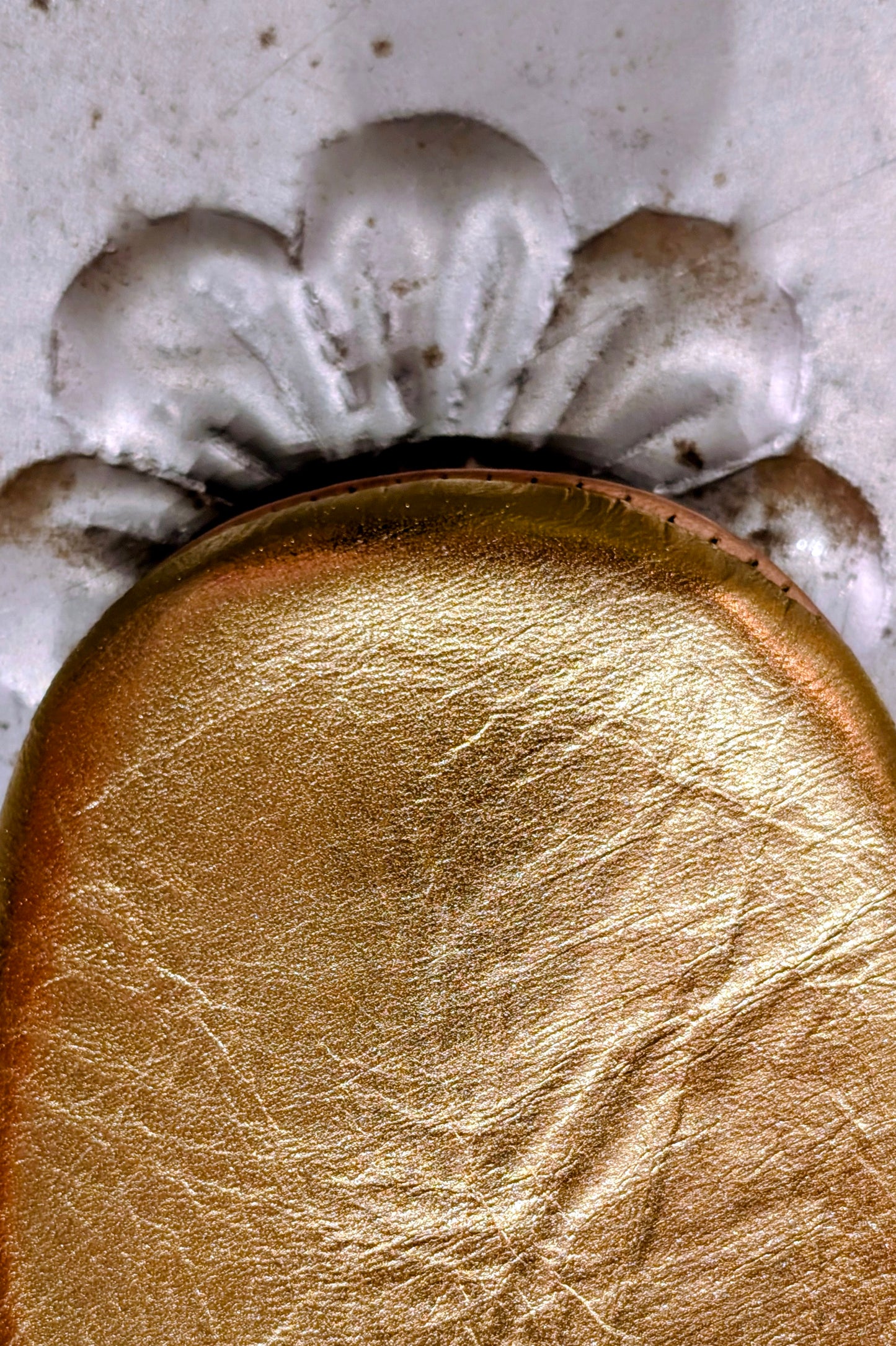 Soft leather metallic slippers .. size 37