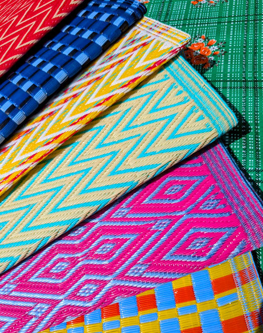 Senegalese recycled plastic mat - MEDIUM