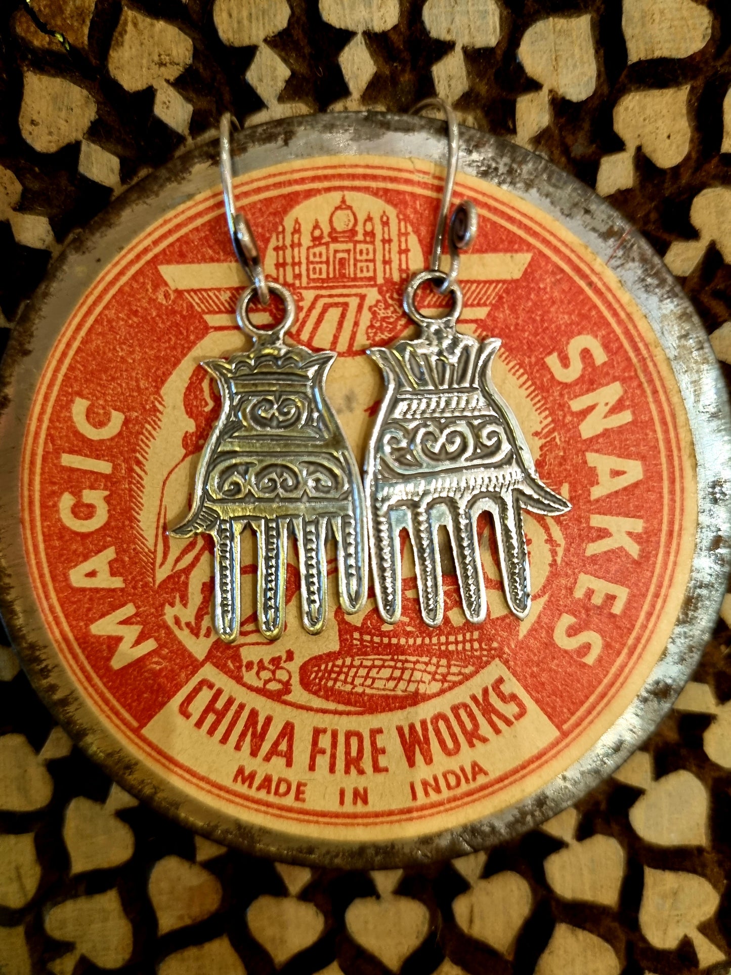 Vintage Hamsa earrings
