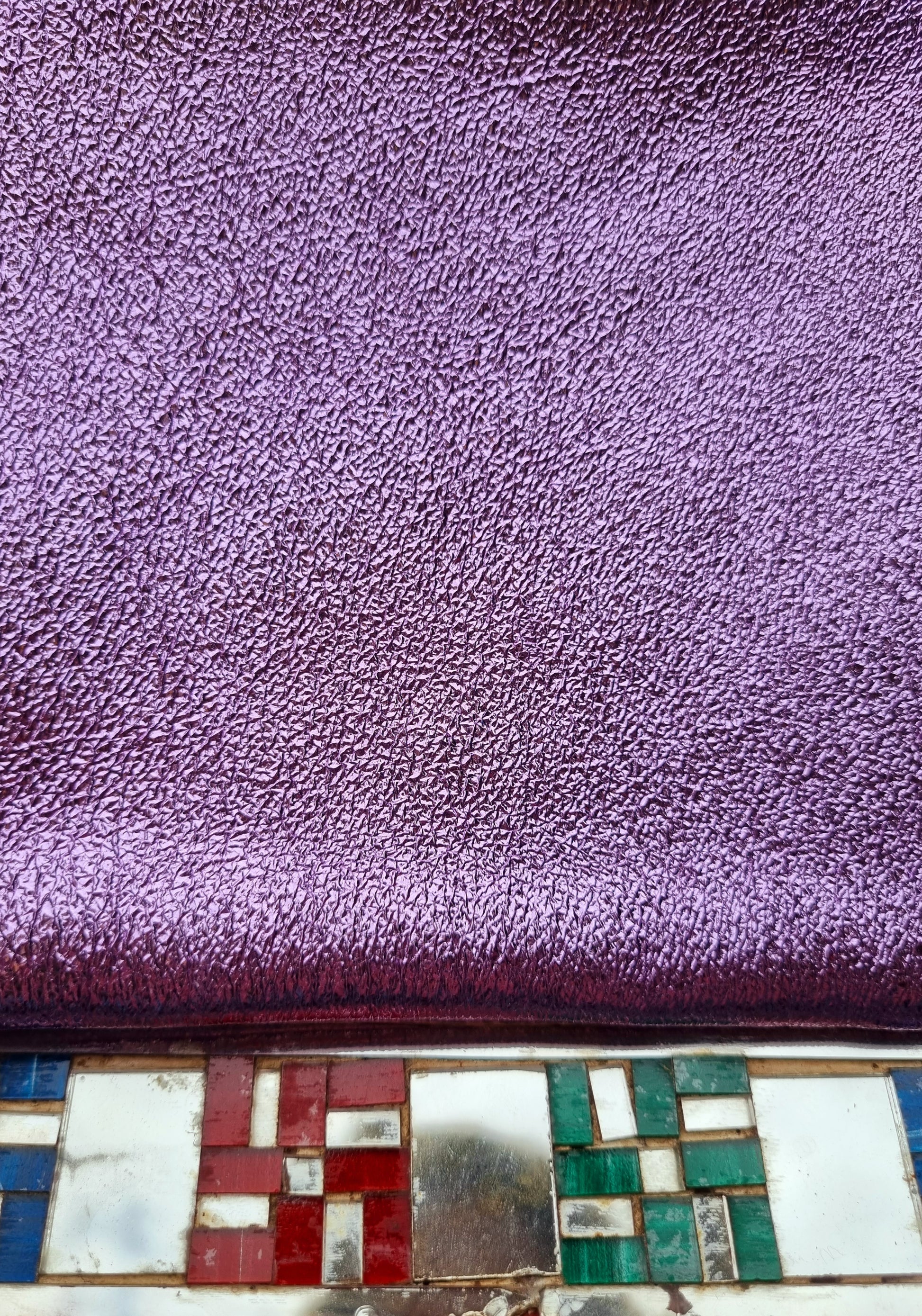 Rainbow metallic leather pouch - large