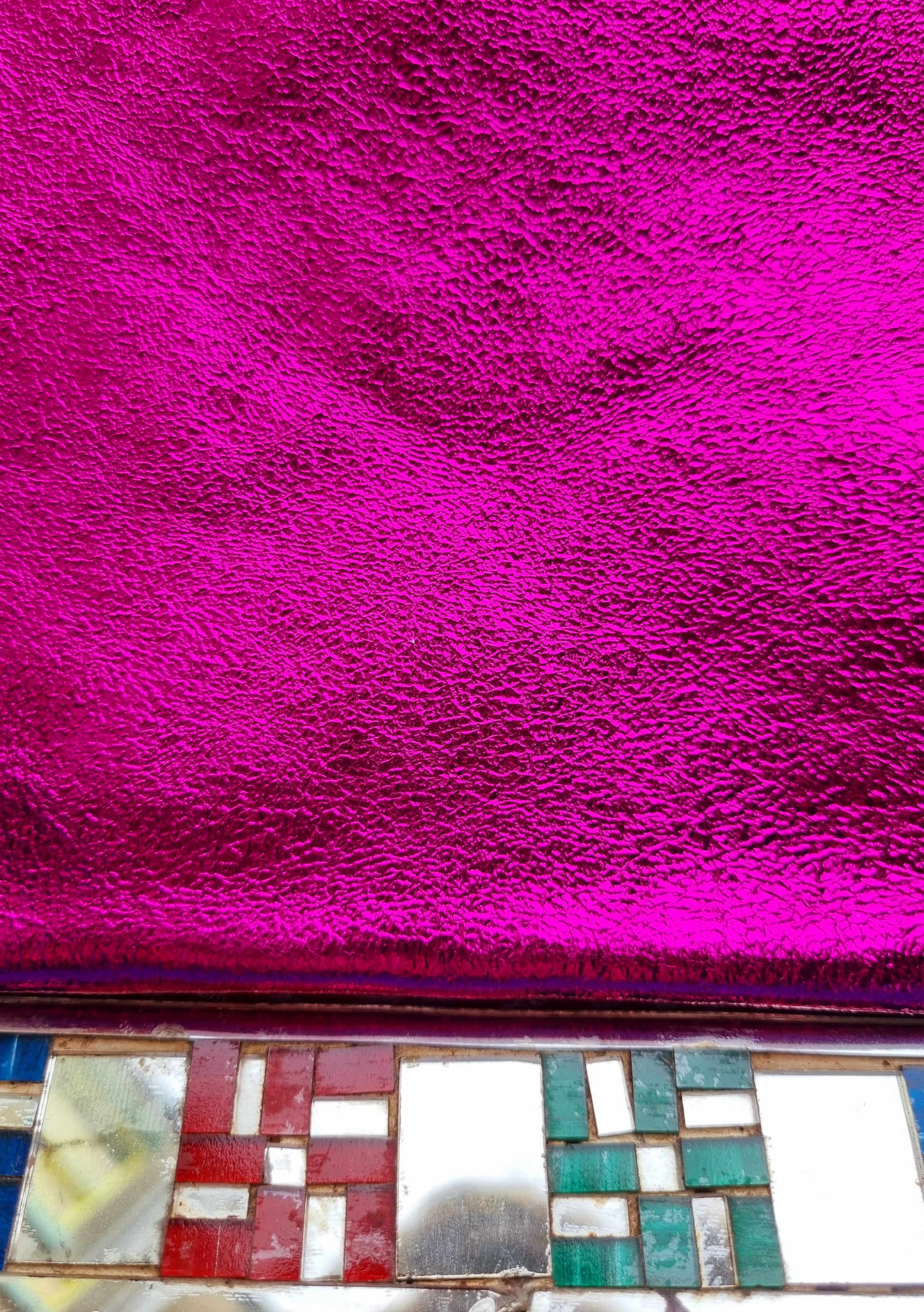 Rainbow metallic leather pouch - large