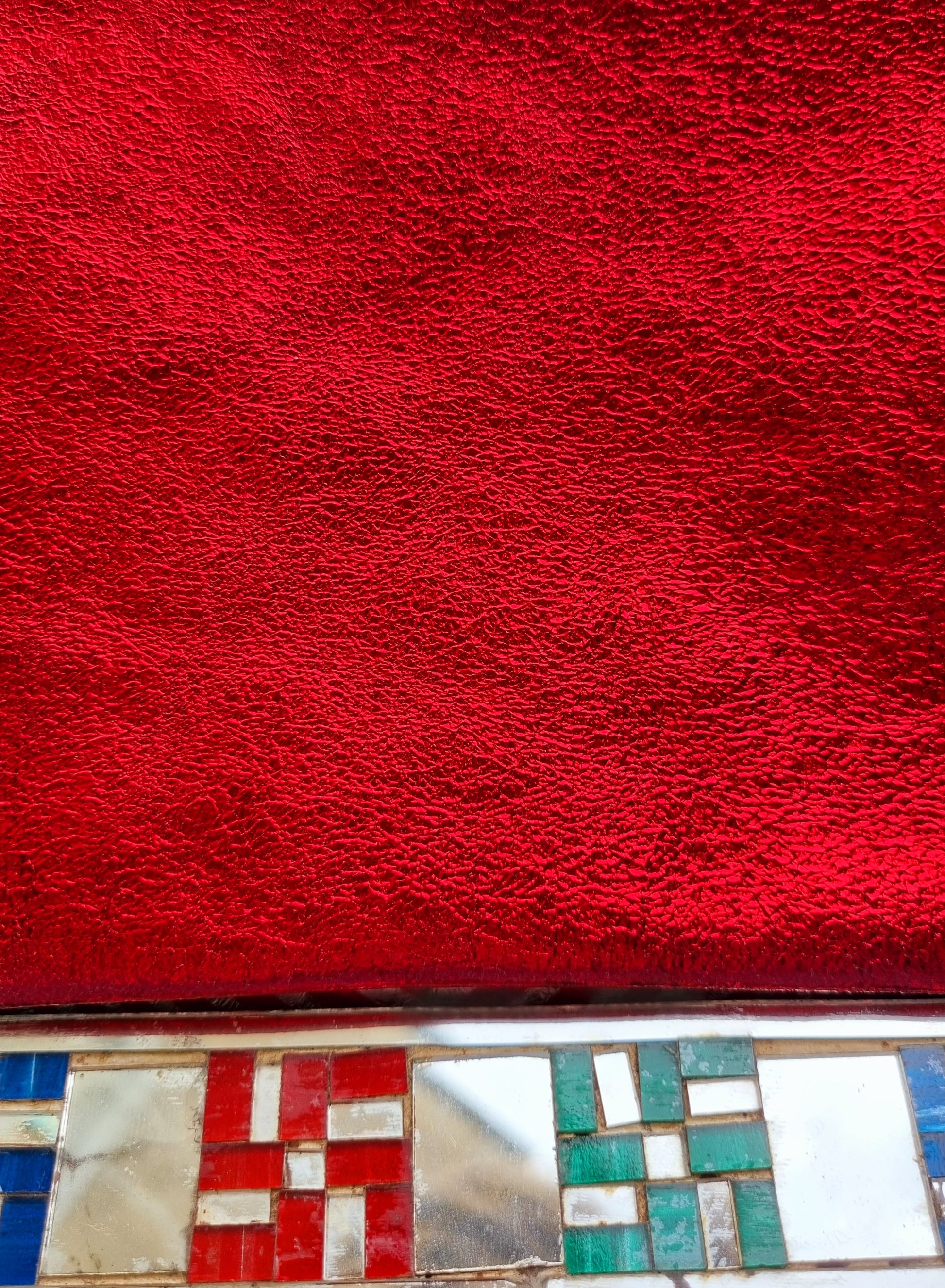 Rainbow metallic leather pouch - large