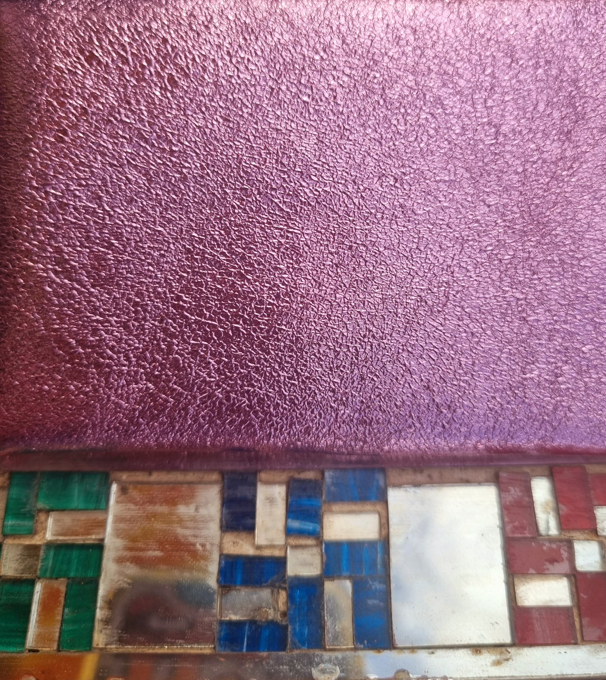 Rainbow metallic leather pouch - large