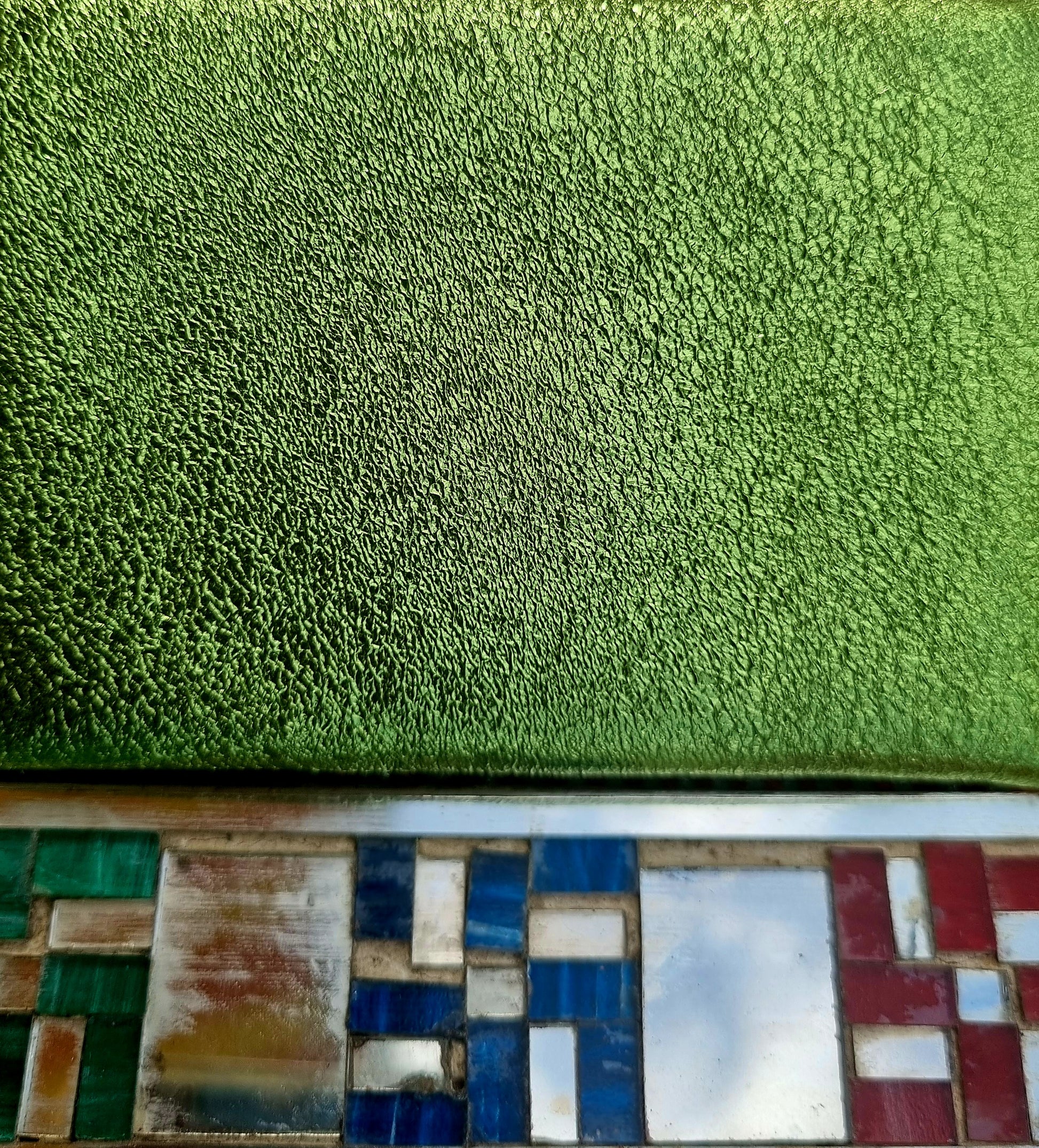 Rainbow metallic leather pouch - large