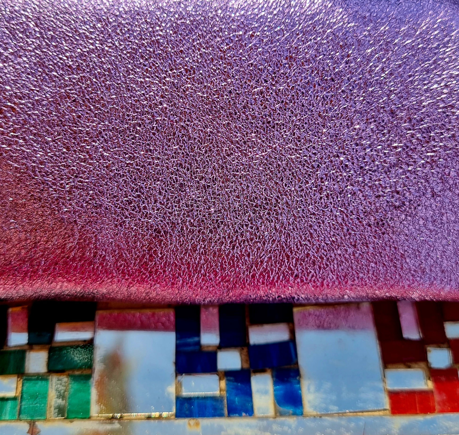 Rainbow metallic leather pouch - large