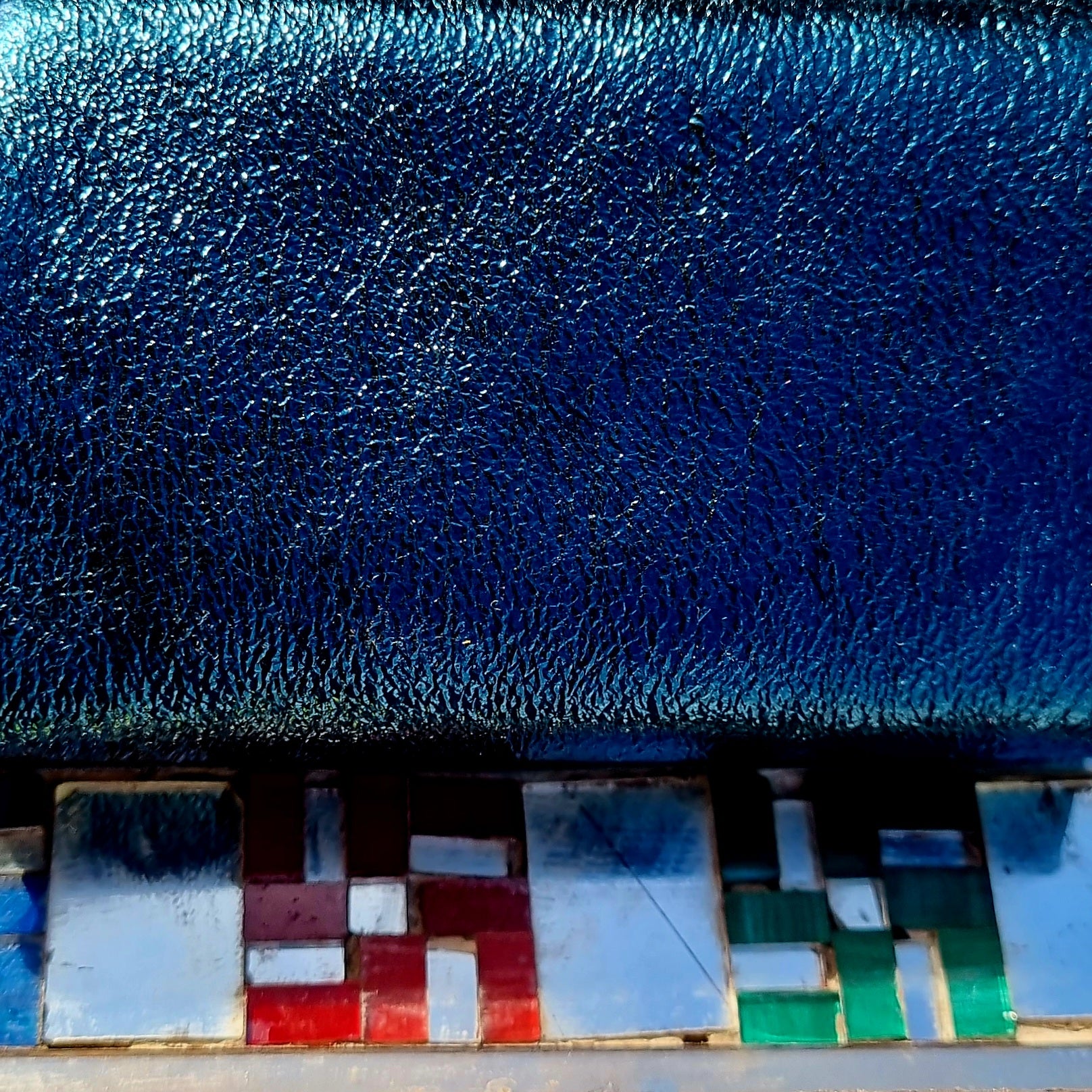 Rainbow metallic leather pouch - large