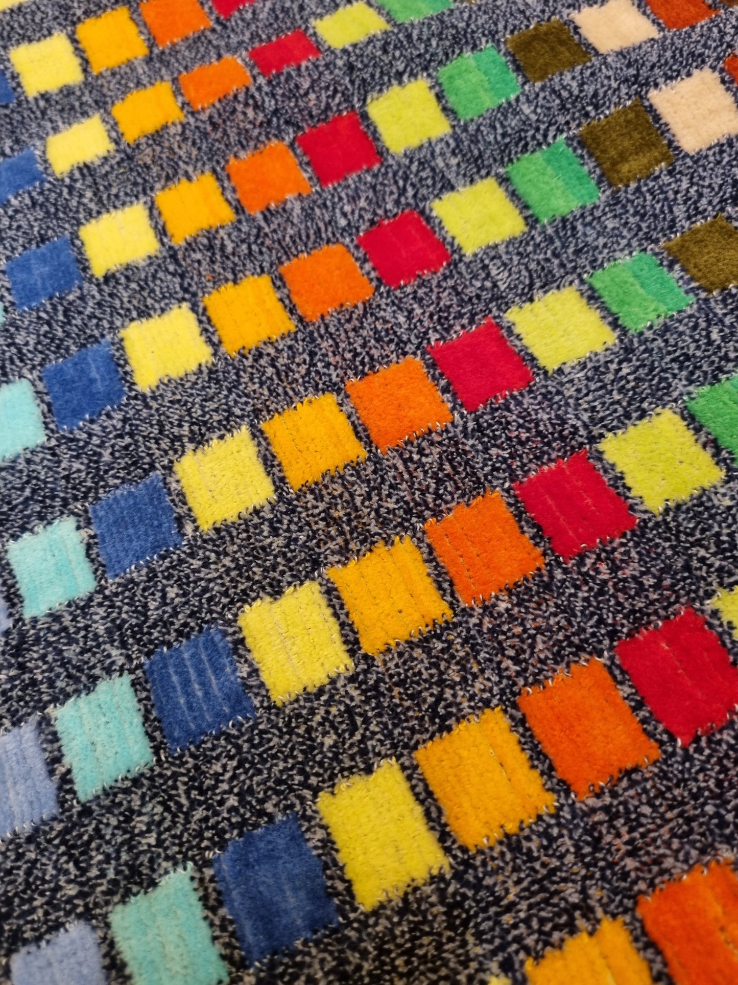 Bright checked hand towel