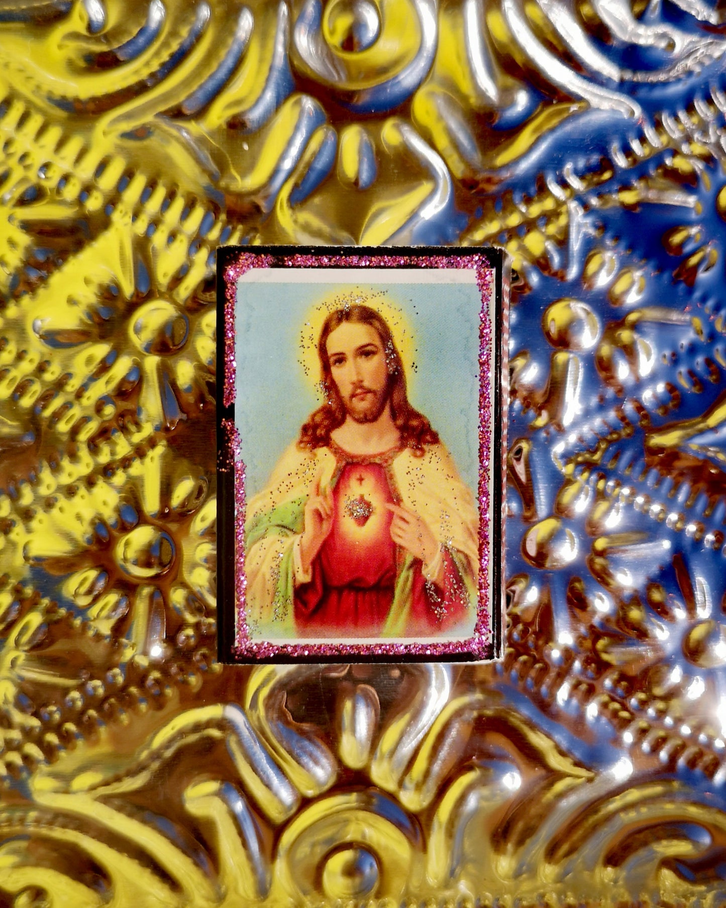 Mini Mexican matchbox jesus