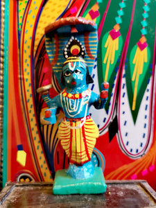 Indian Gods hand painted wooden figures