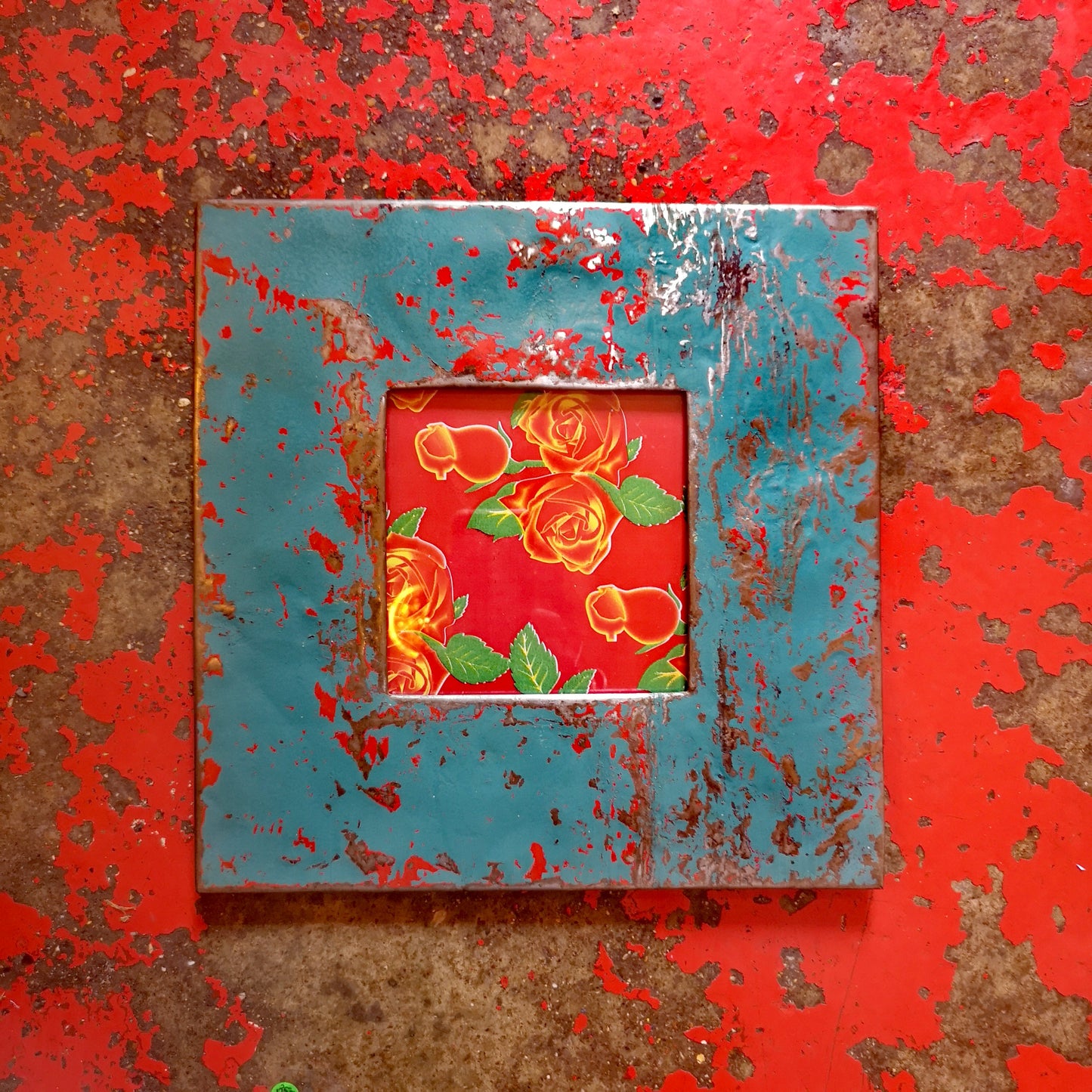 Square recycled oil drum frame