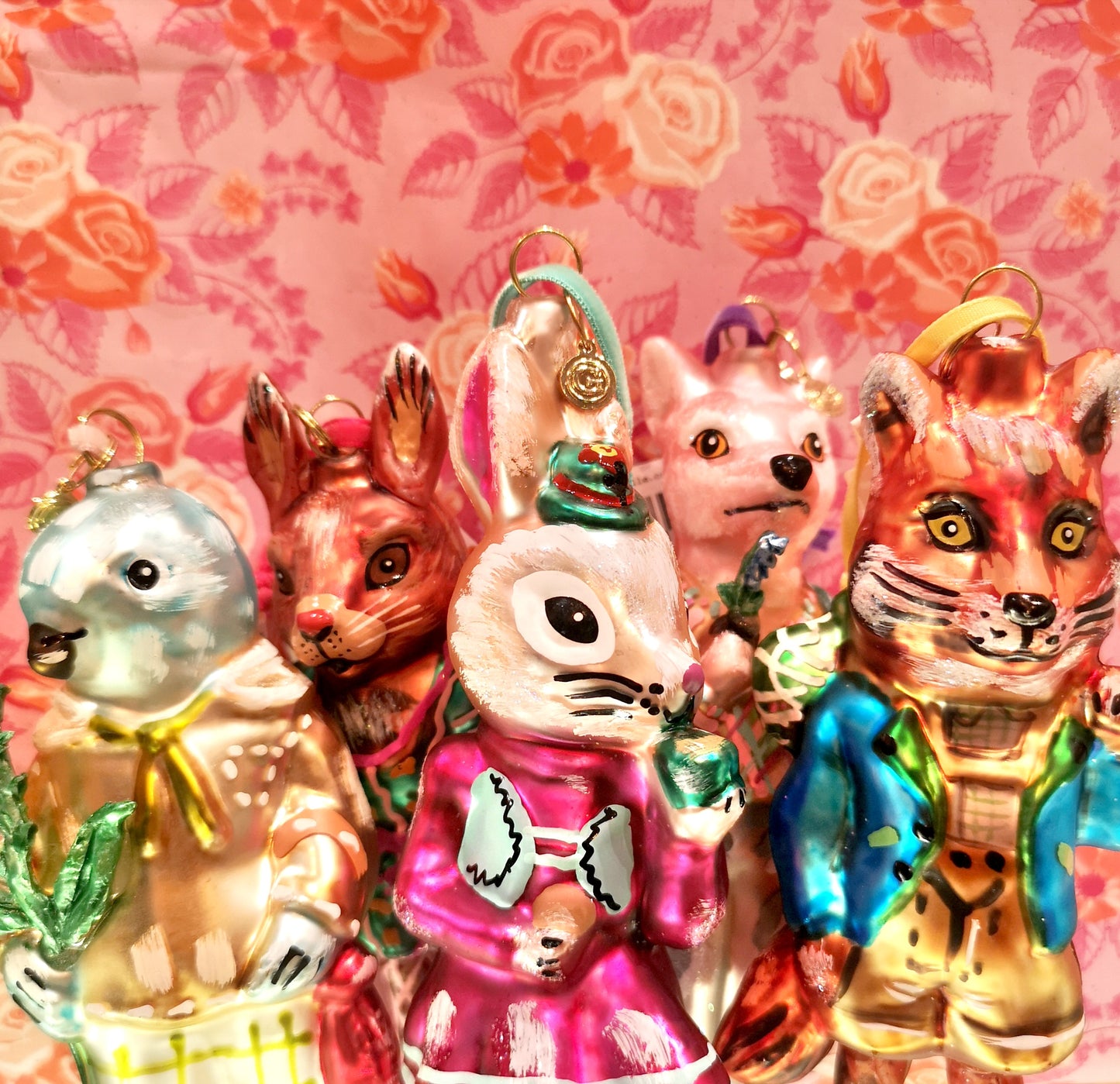 Nathalie Lete dressed woodland animal ornaments