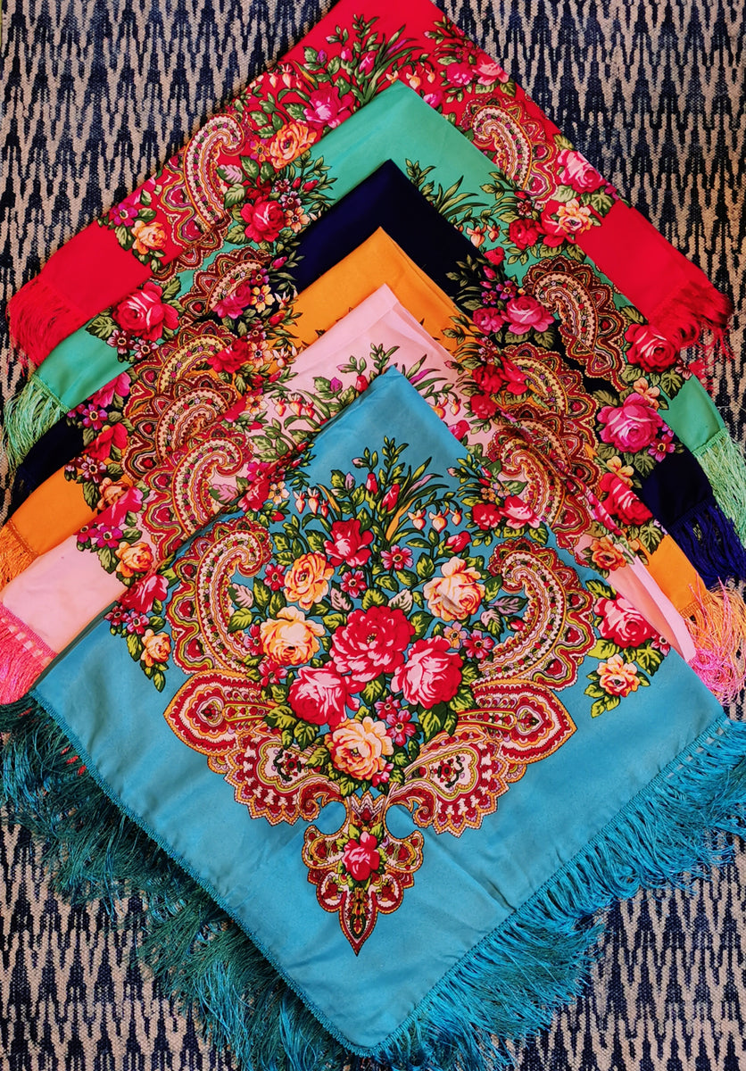 Russian deals floral scarf
