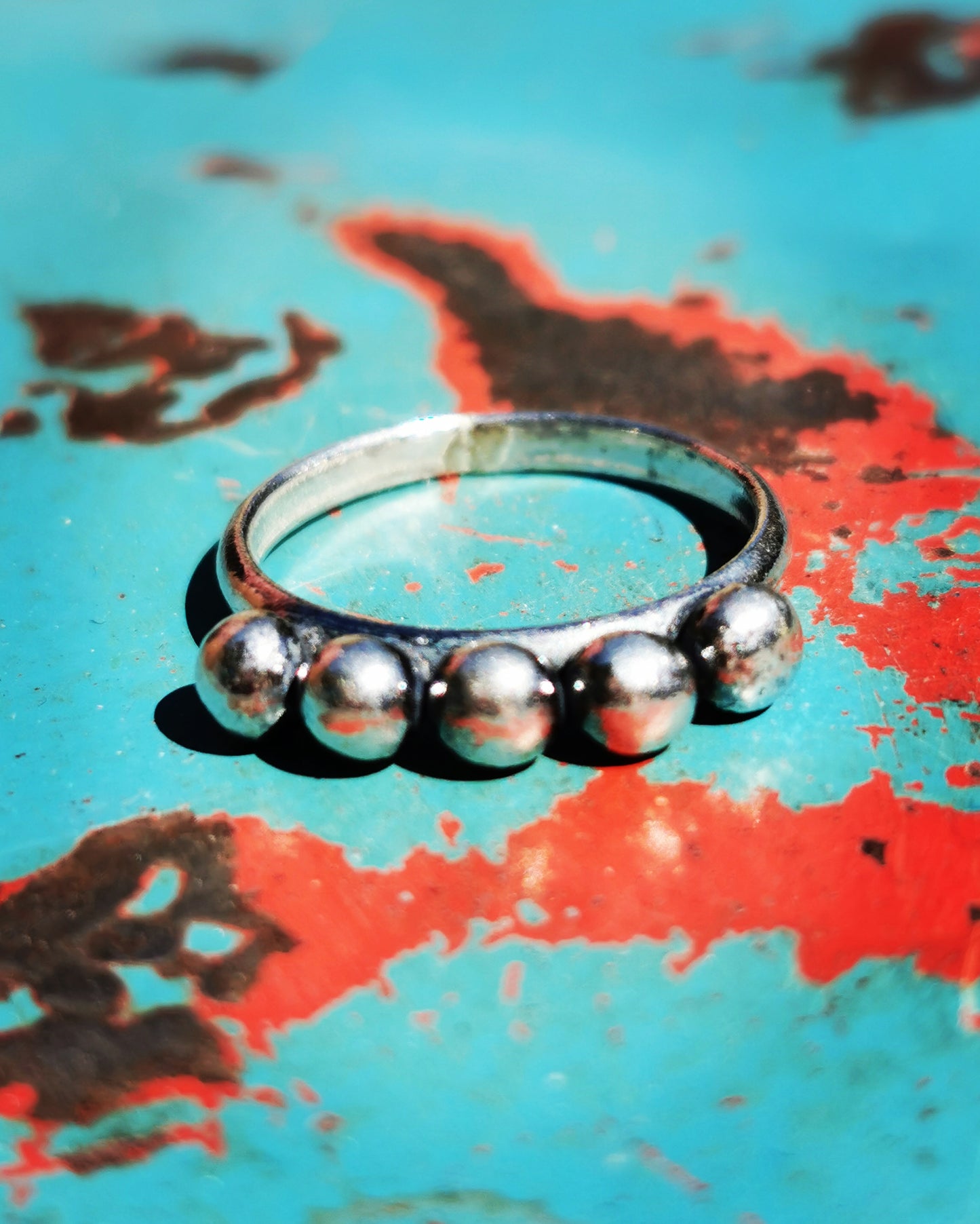 Hill tribe bobble design ring