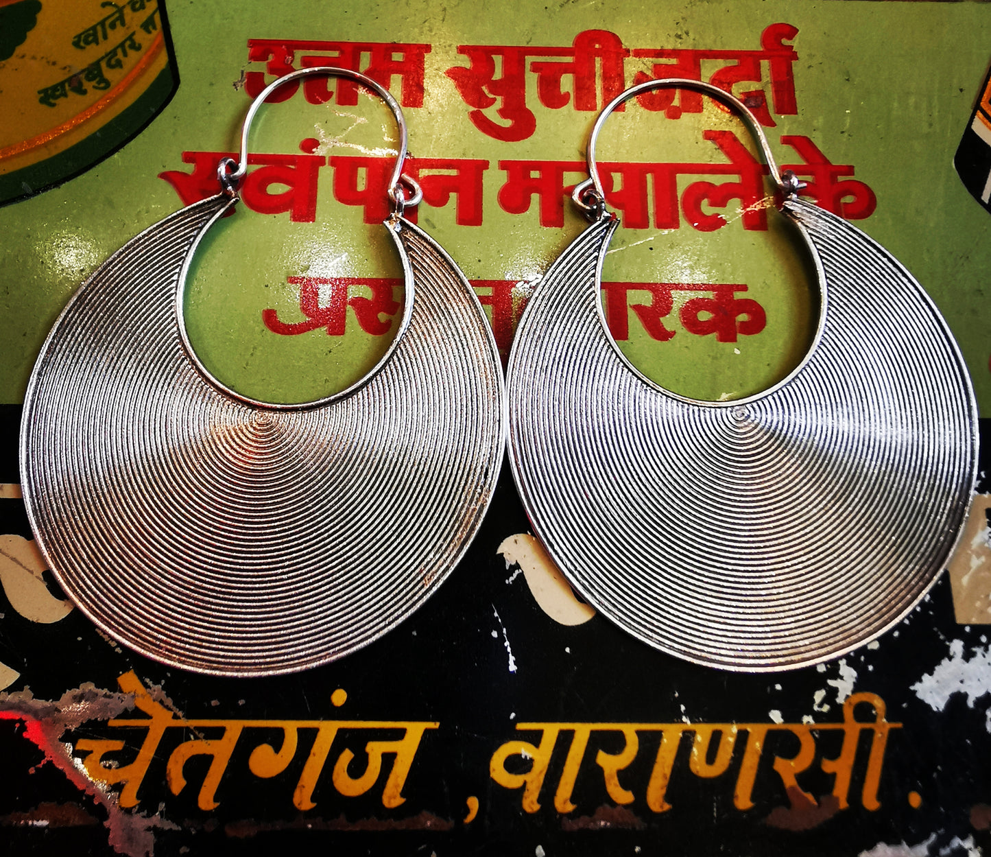 Myanmar spiral hoop earrings