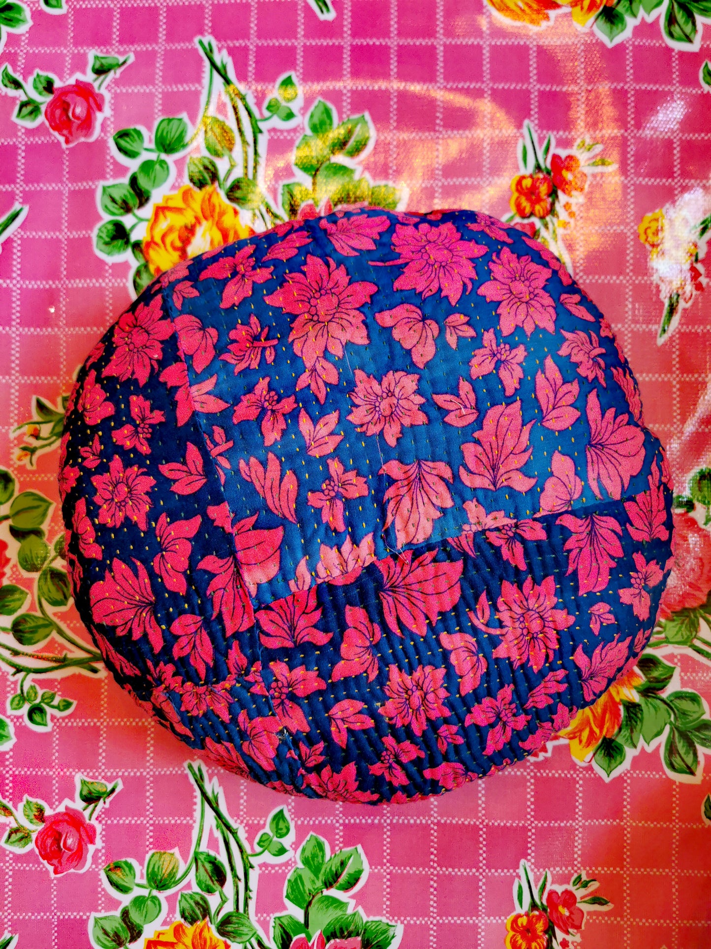 Folk art seat cushion