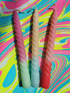 Ombre twisted candles trio
