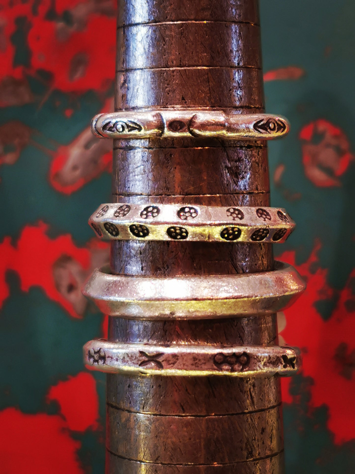 Karen stamped floral band