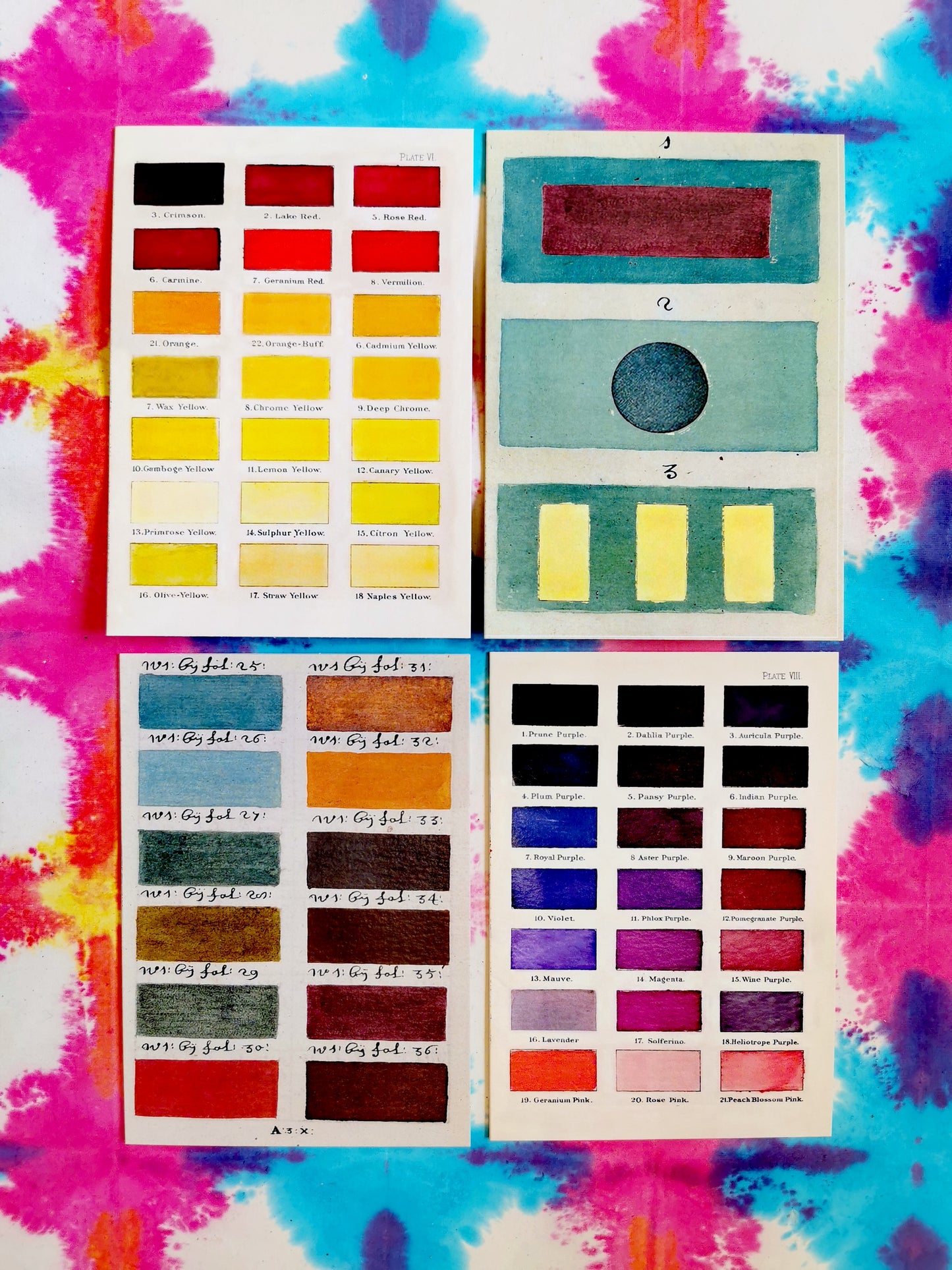 Colour chart greetings cards