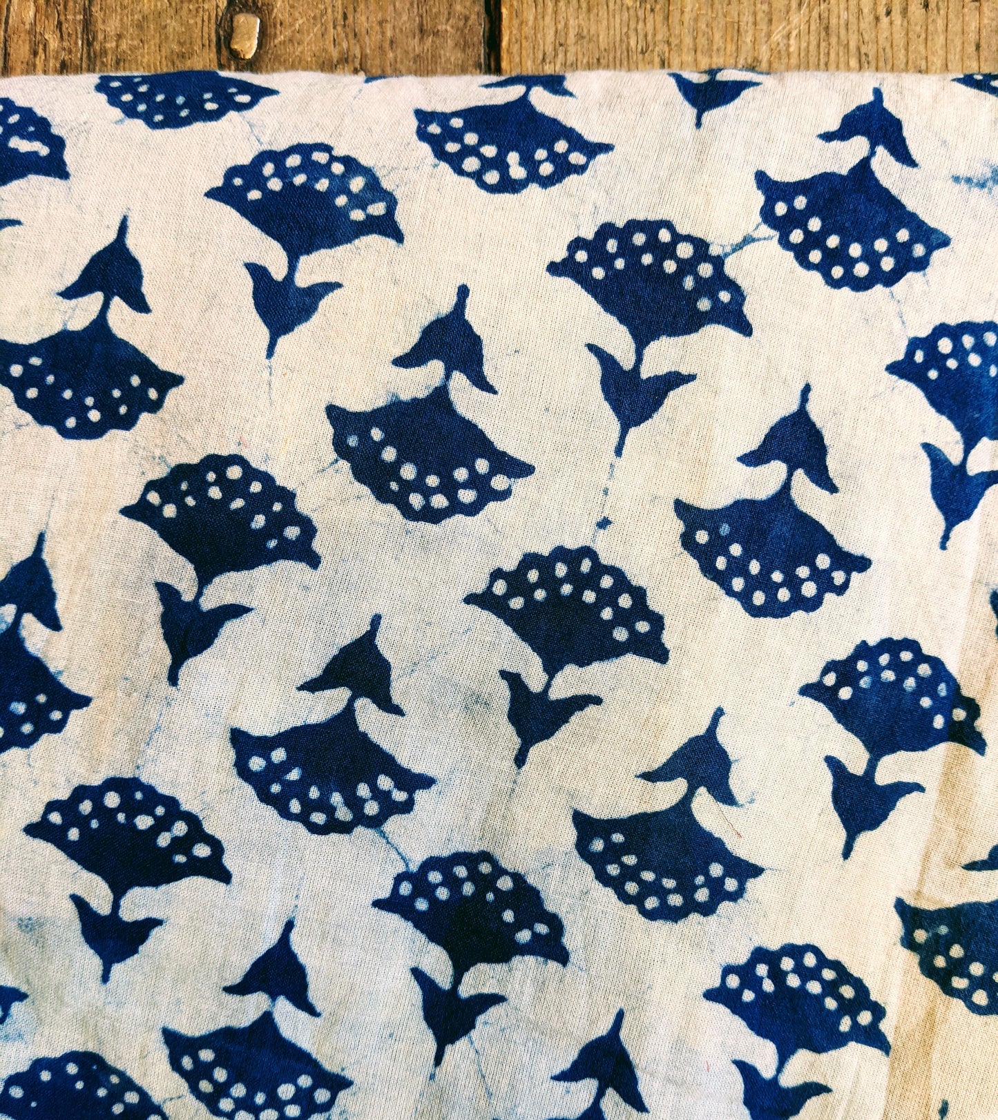 Block printed cotton dressing gown