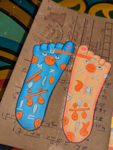 Hand painted indian postcards - hands and feet