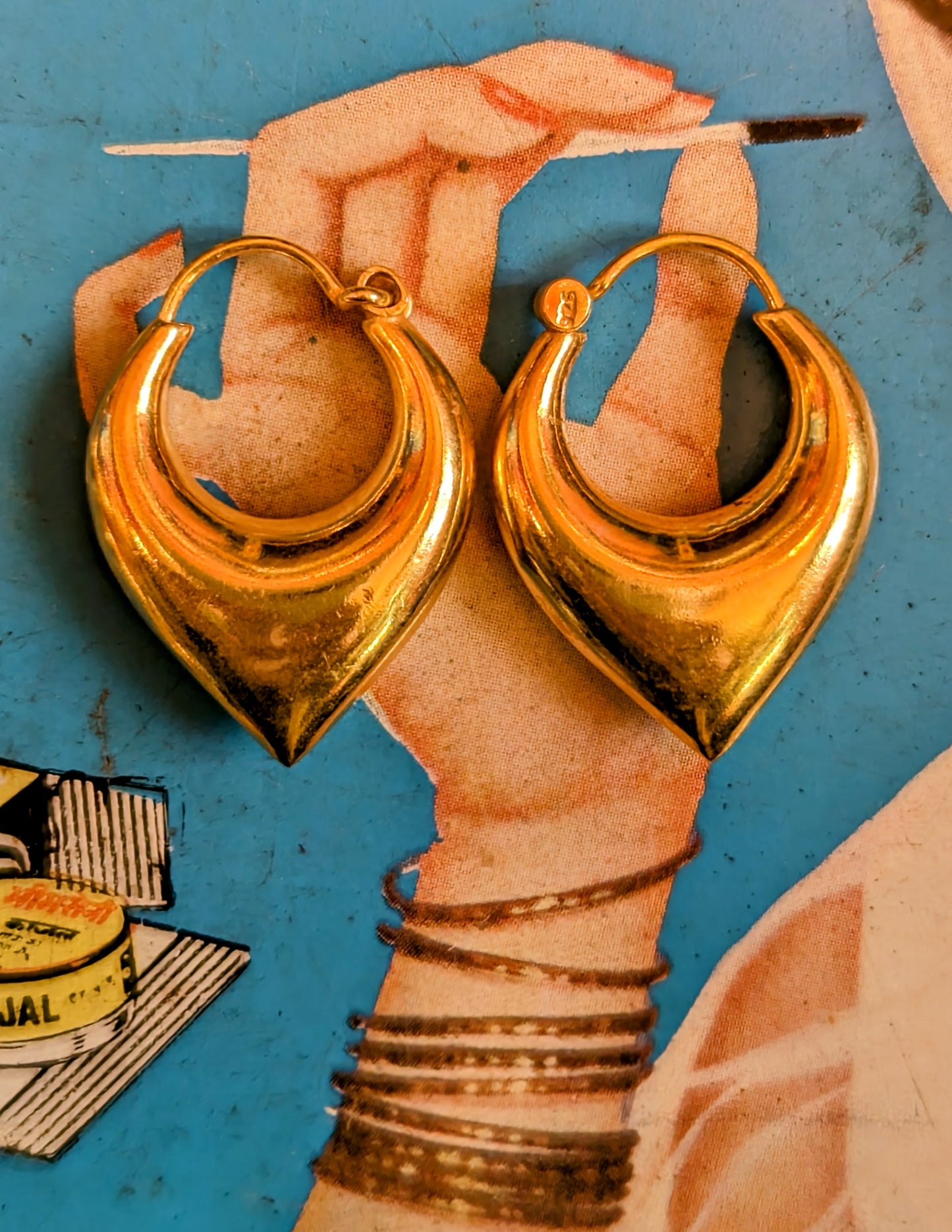 Gold plated Rajasthani hoops