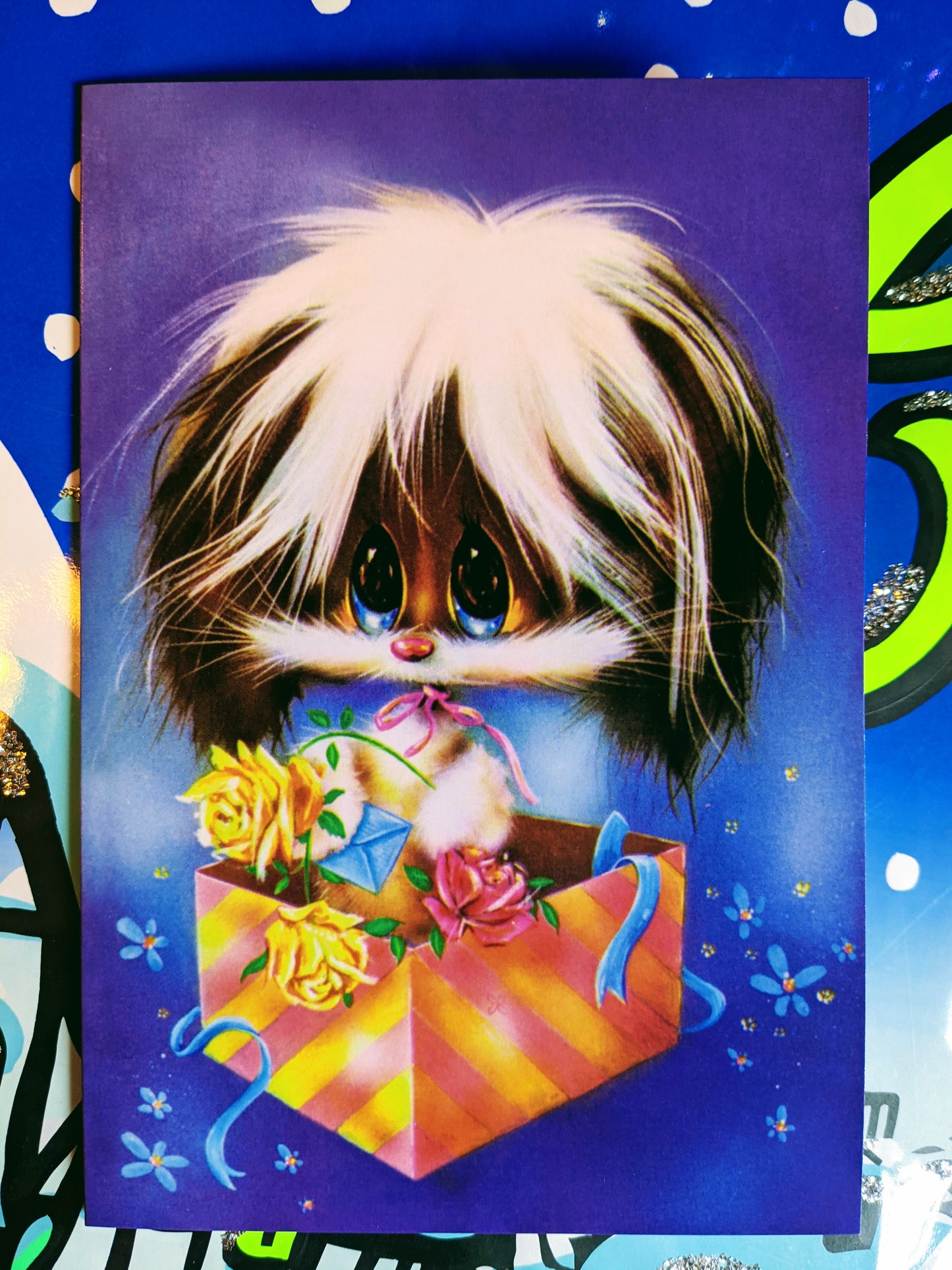 Super cute christmas dog card We think these fabulous cards count as a present too, and look great framed up. single card Dimensions 12 x 18 cm