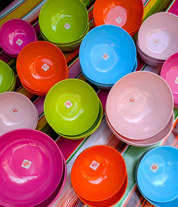Bright melamine bowls