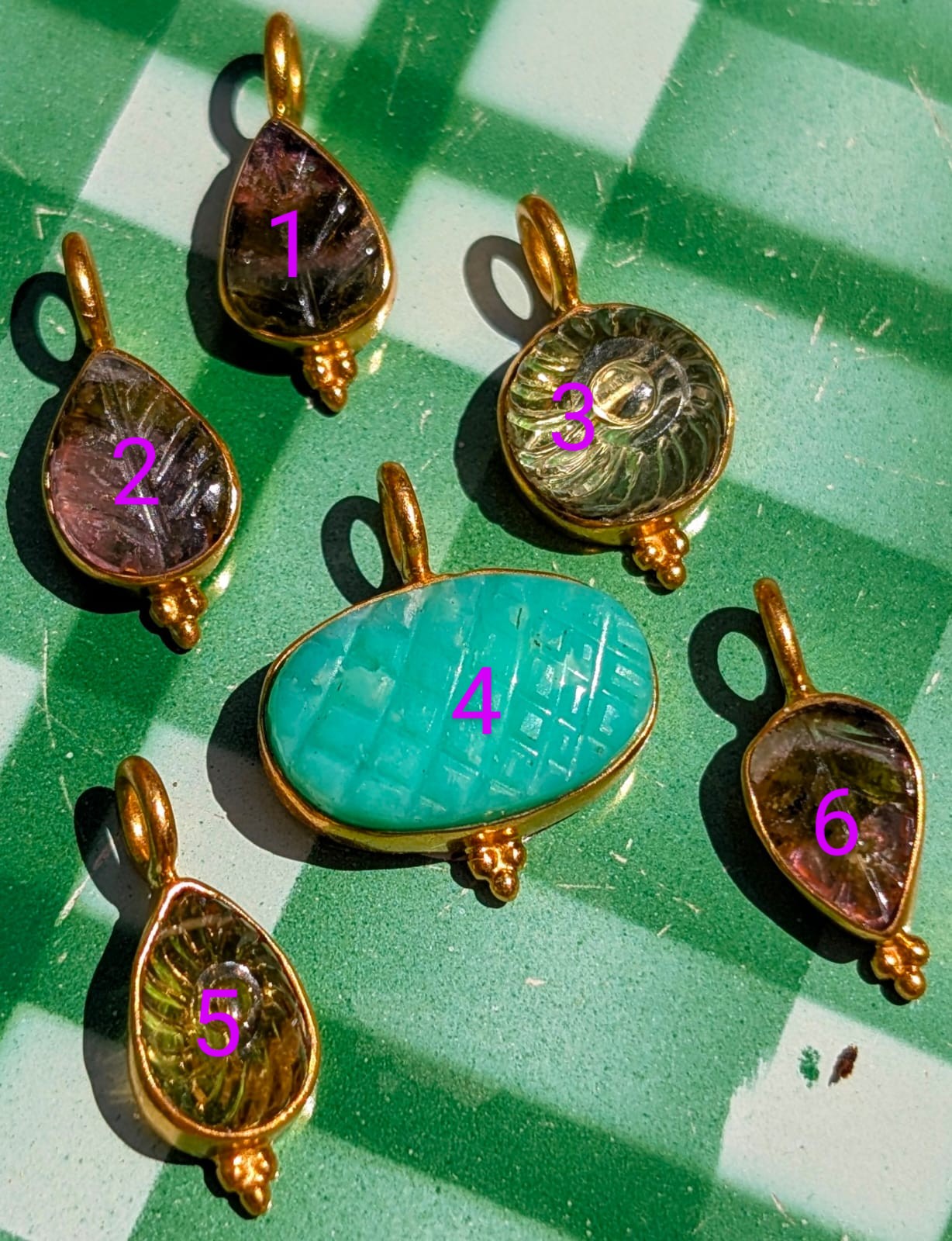 Gold plated luscious stones