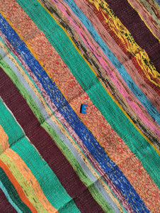 Recycled striped chindi rugs, pastel brights