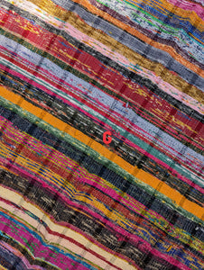Recycled striped chindi rugs, naturals