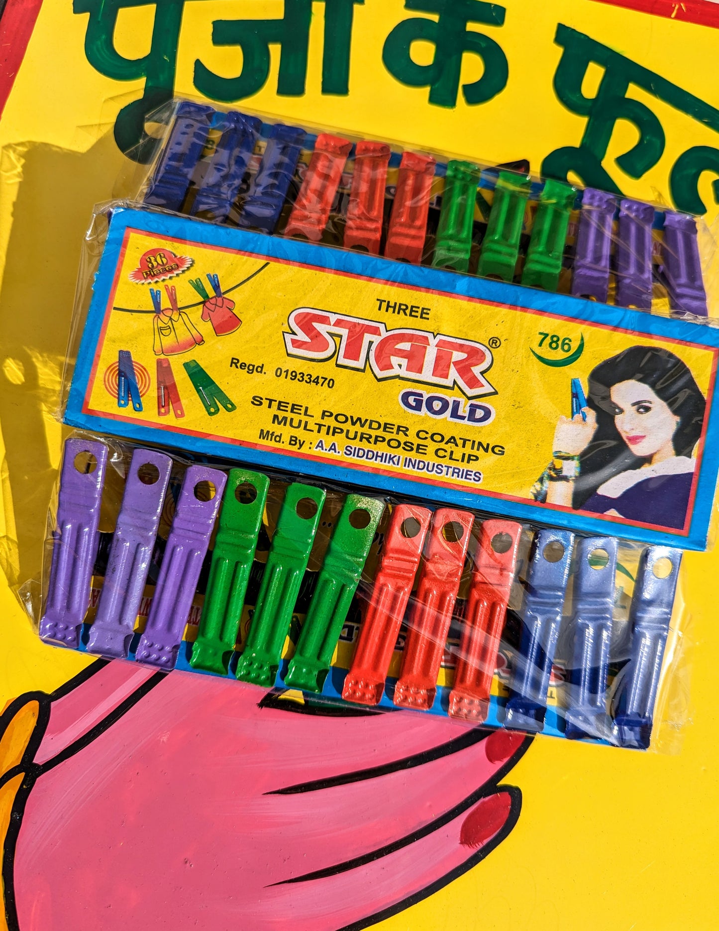 Super indian multi coloured pegs