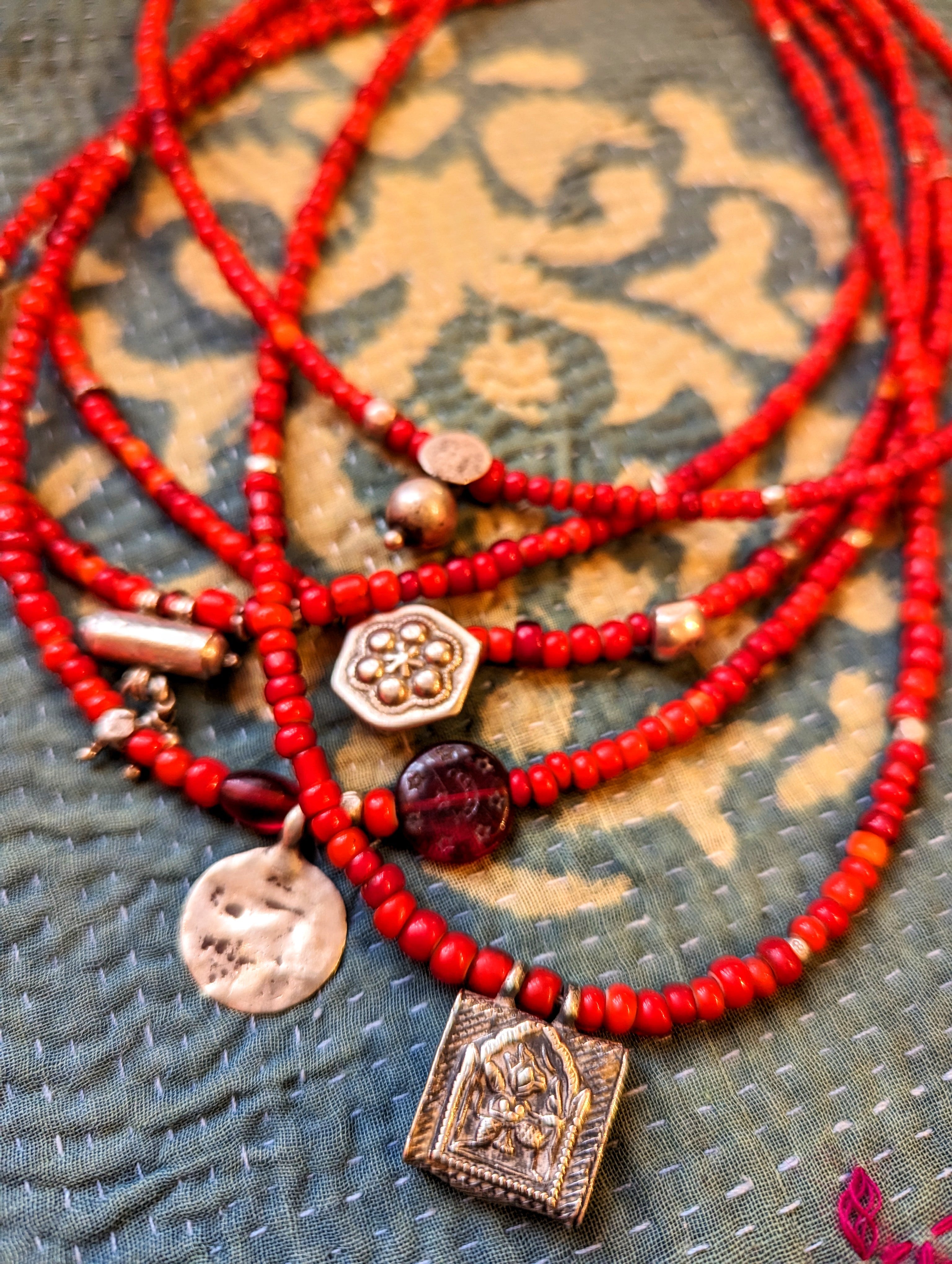 Tribal red trade beads