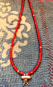 Tribal red trade beads