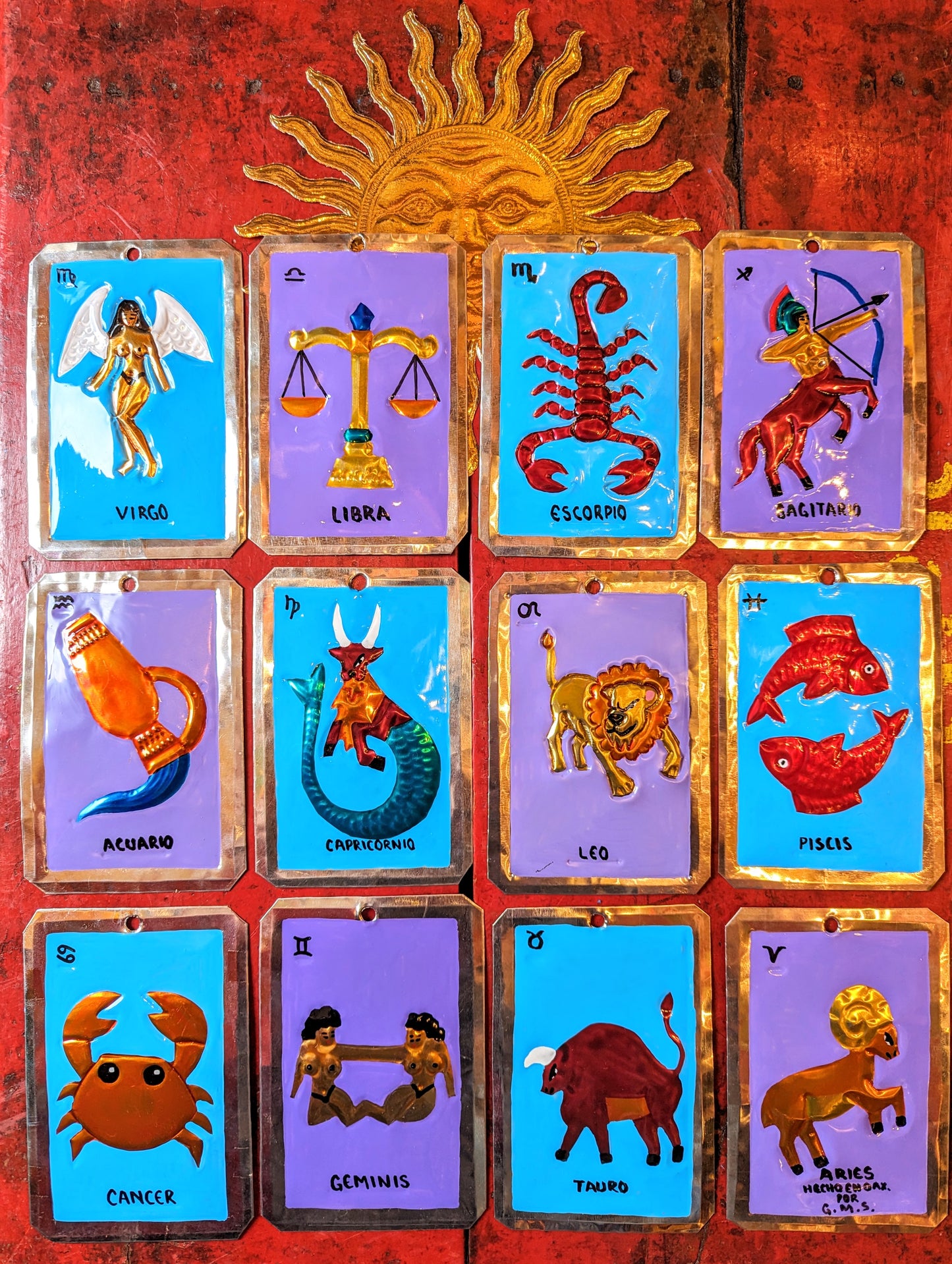 Star sign tin plaques