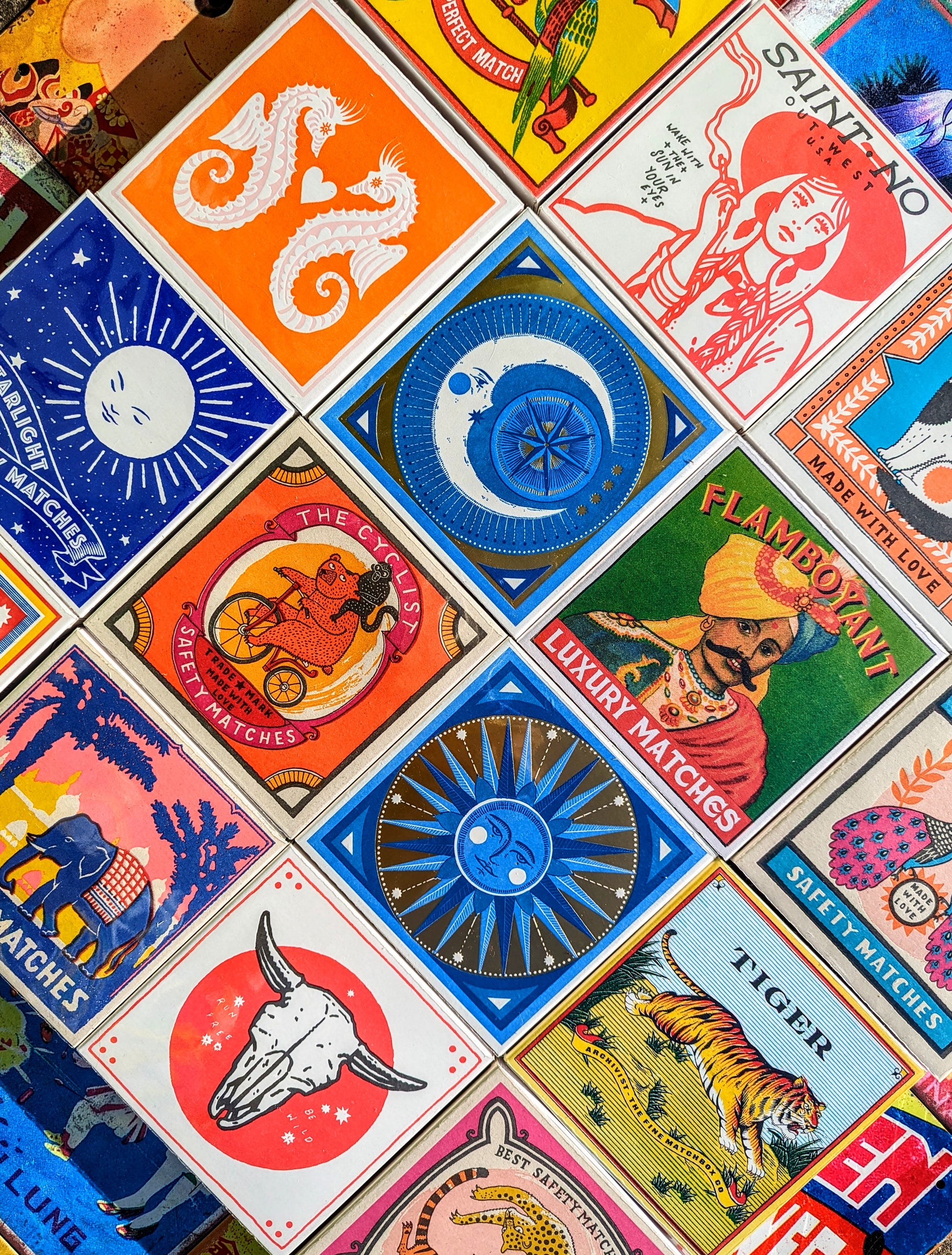 Great vintage packaging style boxes for these luxe large letterpress matches.Designed in the UK using a wide range of illustrators and vintage inspiration.

11cm x 11cm.

Not suitable for children 🔥

 

 

archivist matches