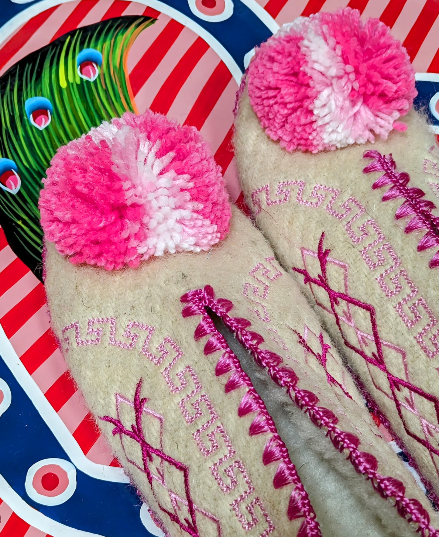 Greek pom pom slippers size 41