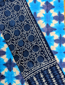 Indigo blockprint scarf