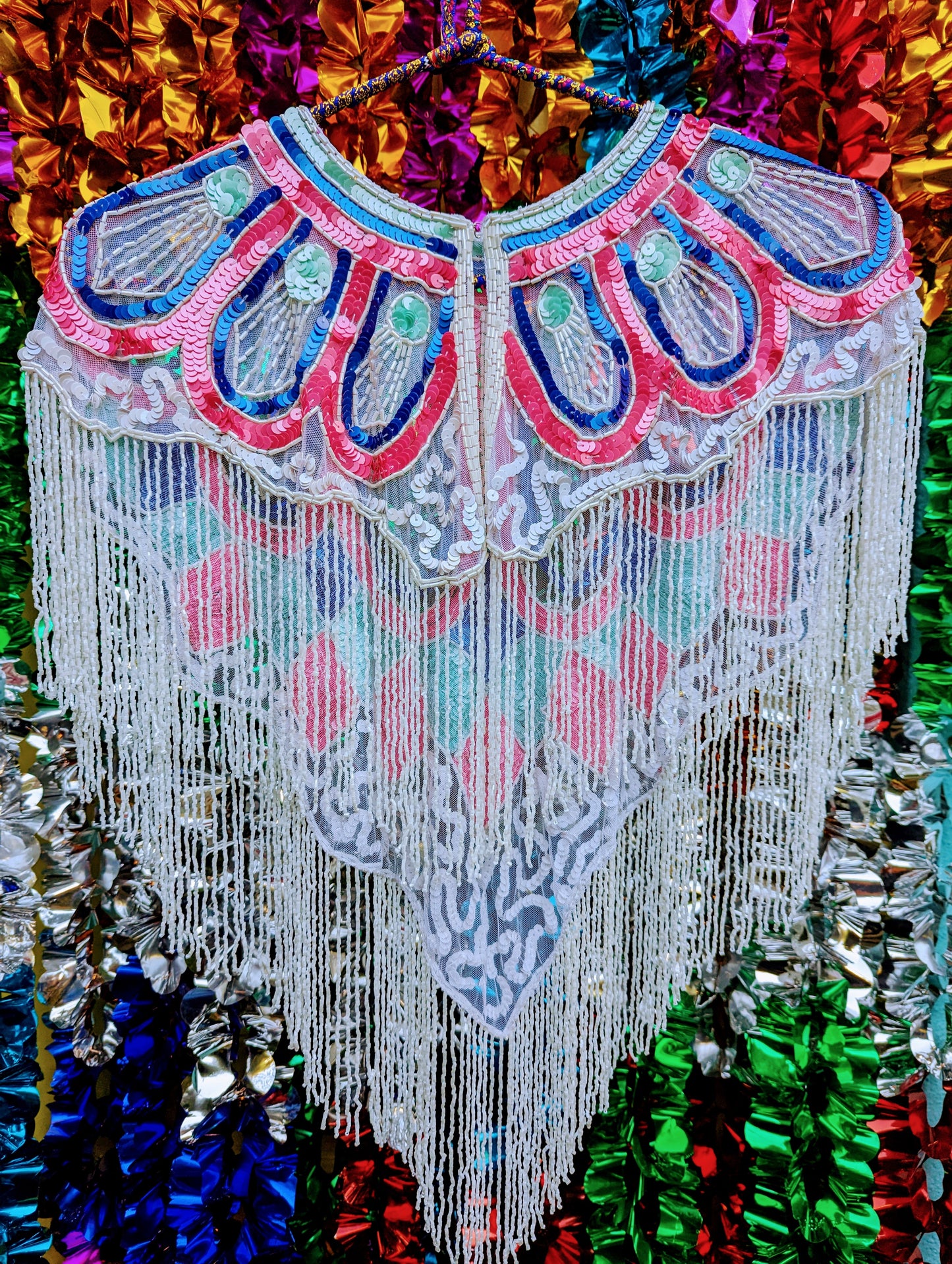 Disco dolly scallop sequin cape