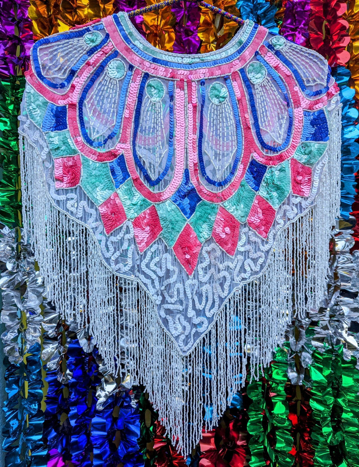 Disco dolly scallop sequin cape