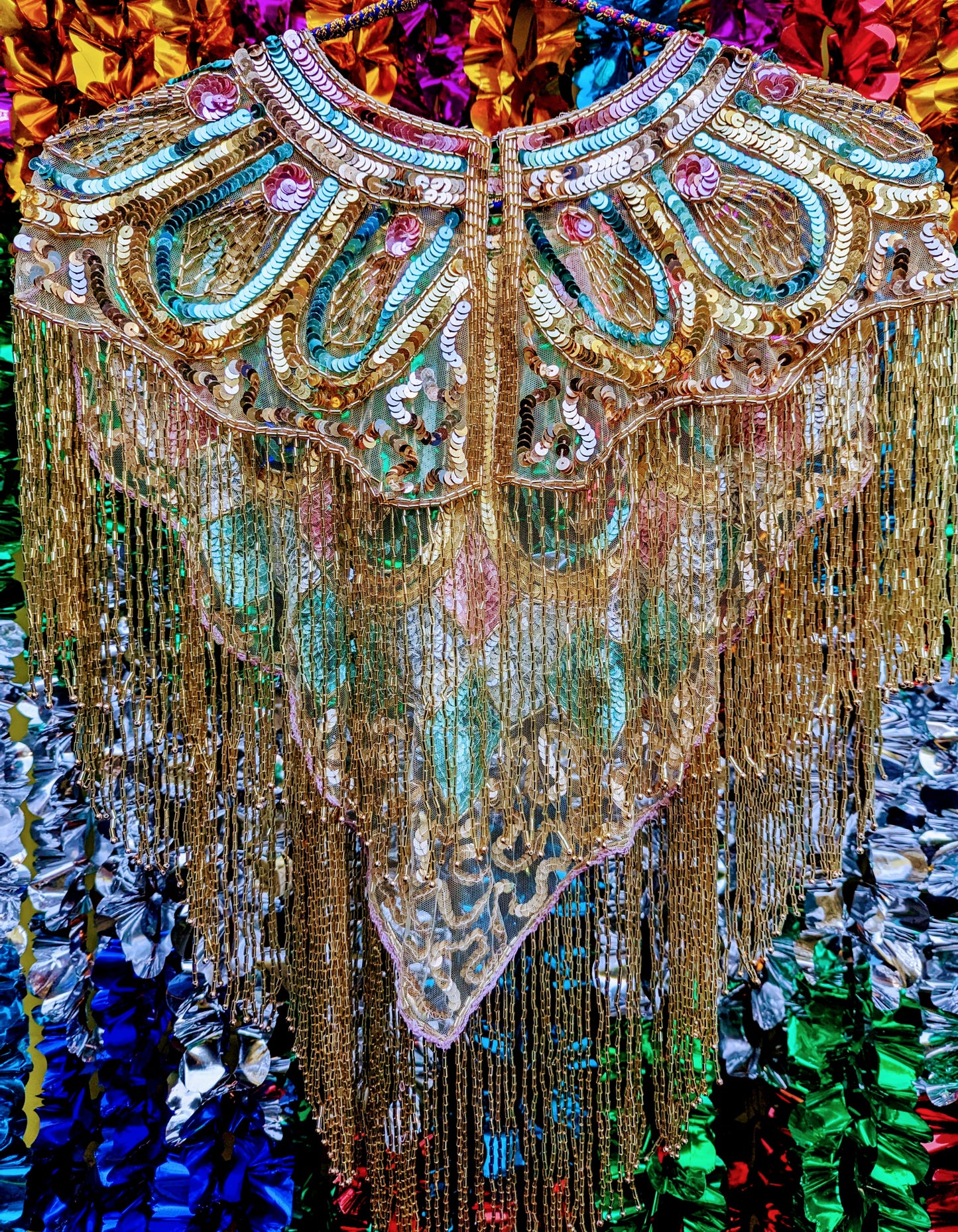 Disco dolly scallop sequin cape