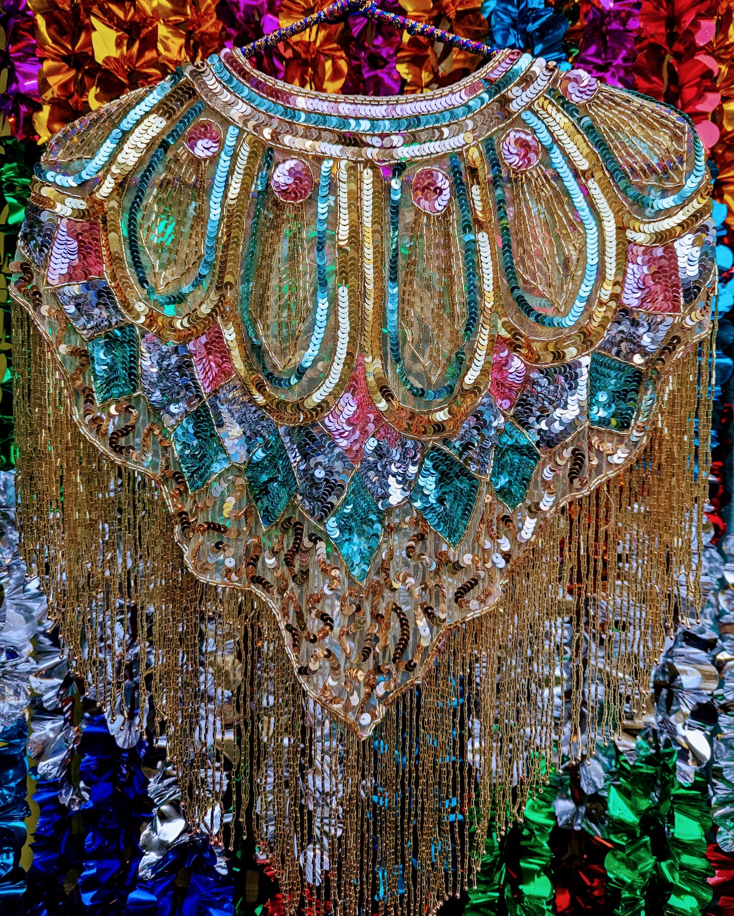 Disco dolly scallop sequin cape