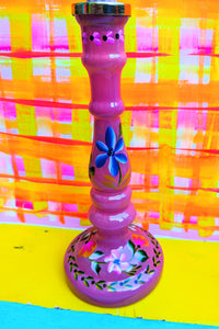 Glass Floral candle stick