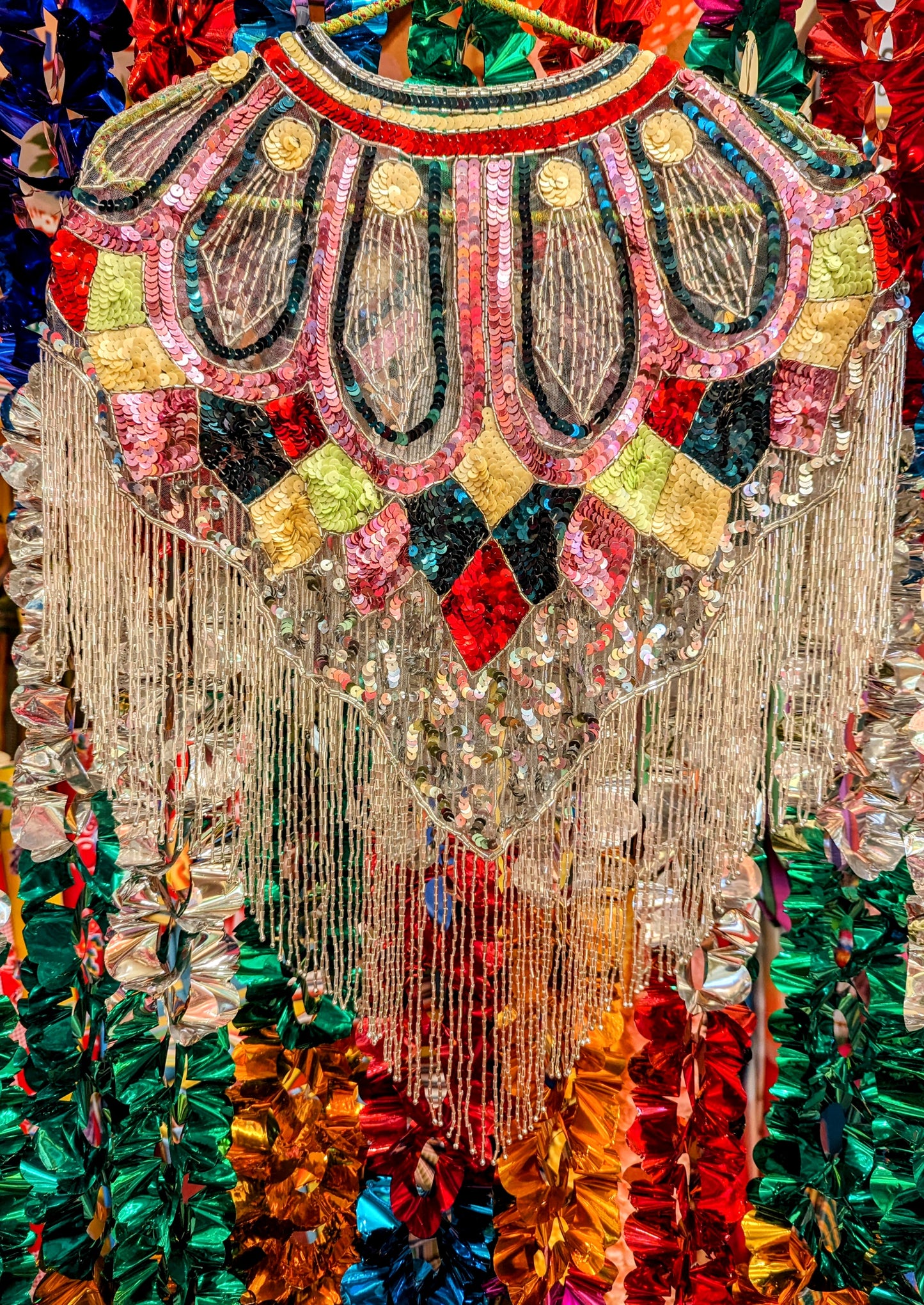 Disco dolly scallop sequin cape