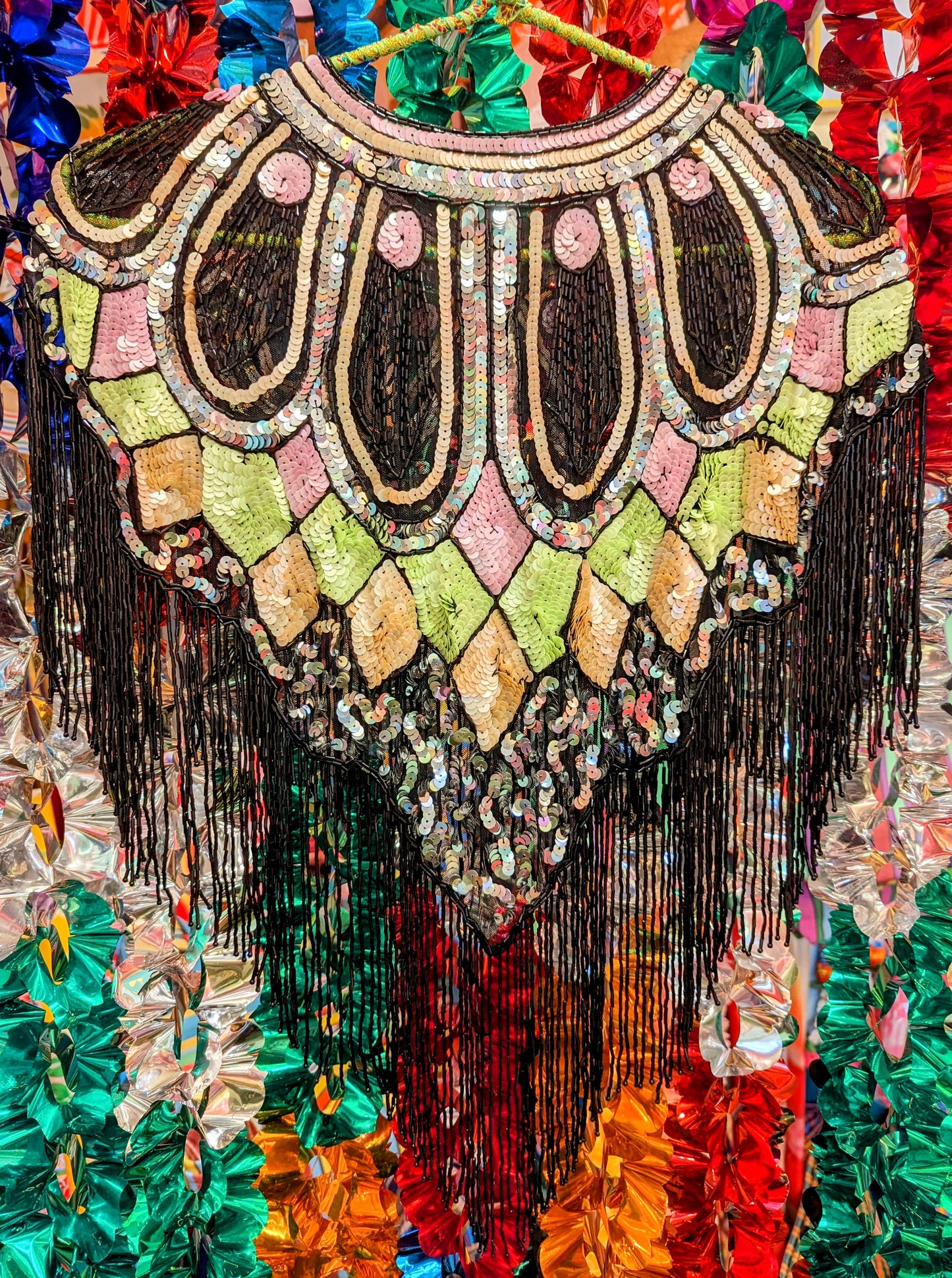 Disco dolly scallop sequin cape